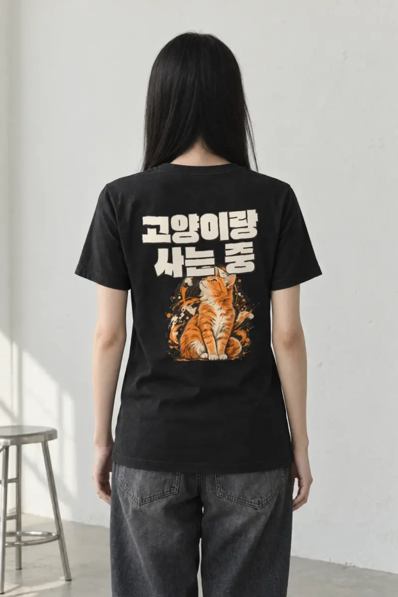"Living With A Cat" Heavyweight Unisex Crewneck T-shirt