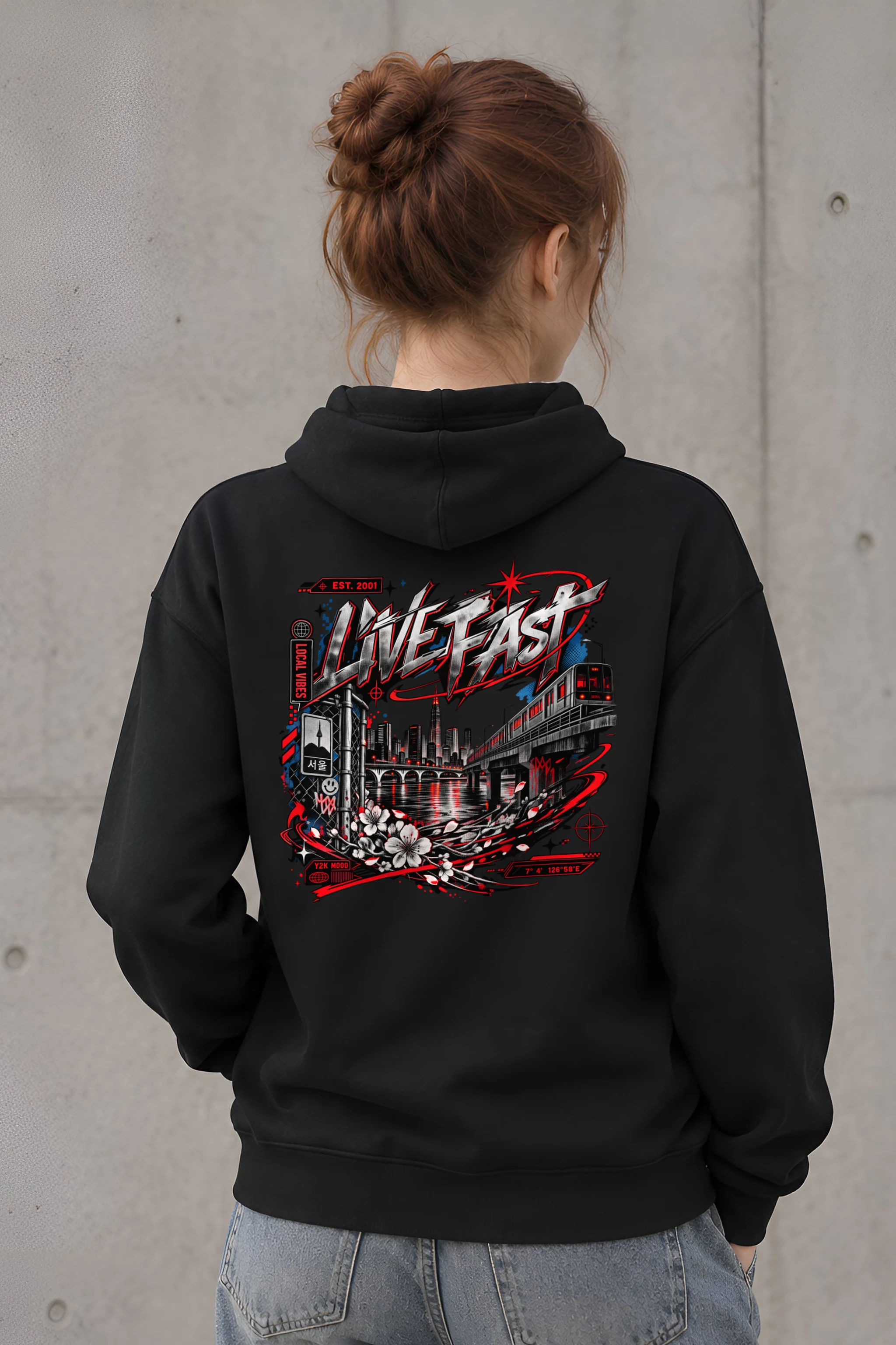"Seoul Subway Scene" Heavy Blend Unisex Pullover Hoodie