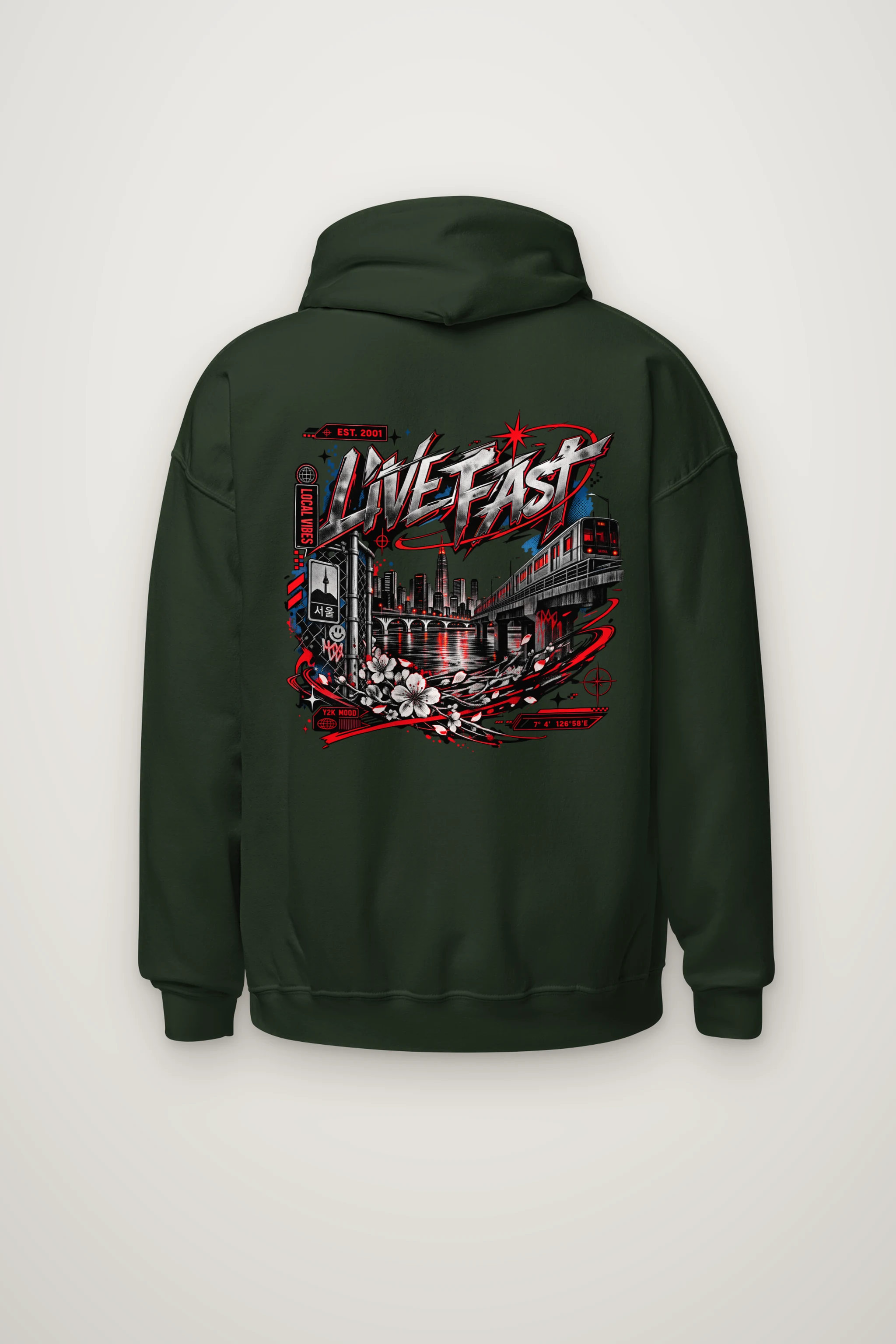 "Seoul Subway Scene" Heavy Blend Unisex Pullover Hoodie
