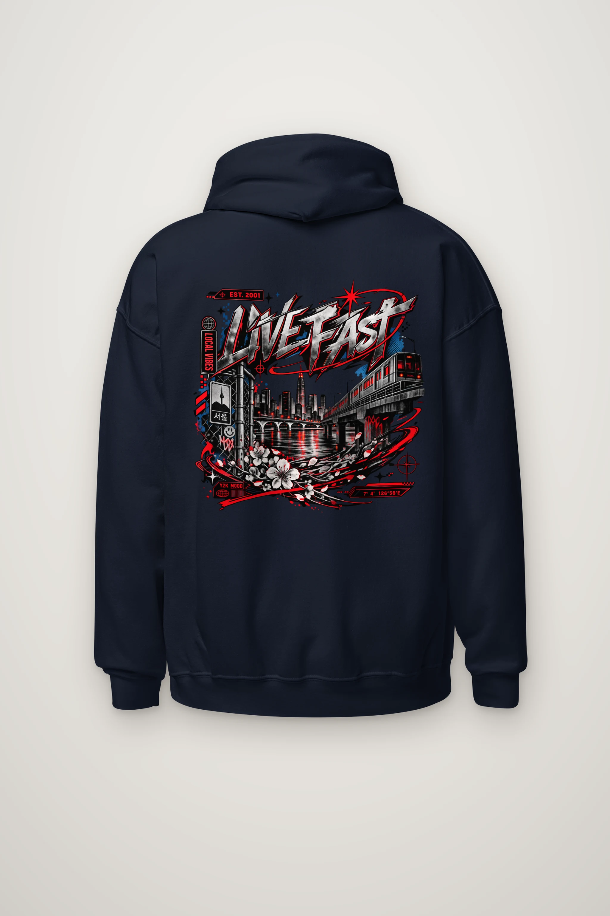 "Seoul Subway Scene" Heavy Blend Unisex Pullover Hoodie