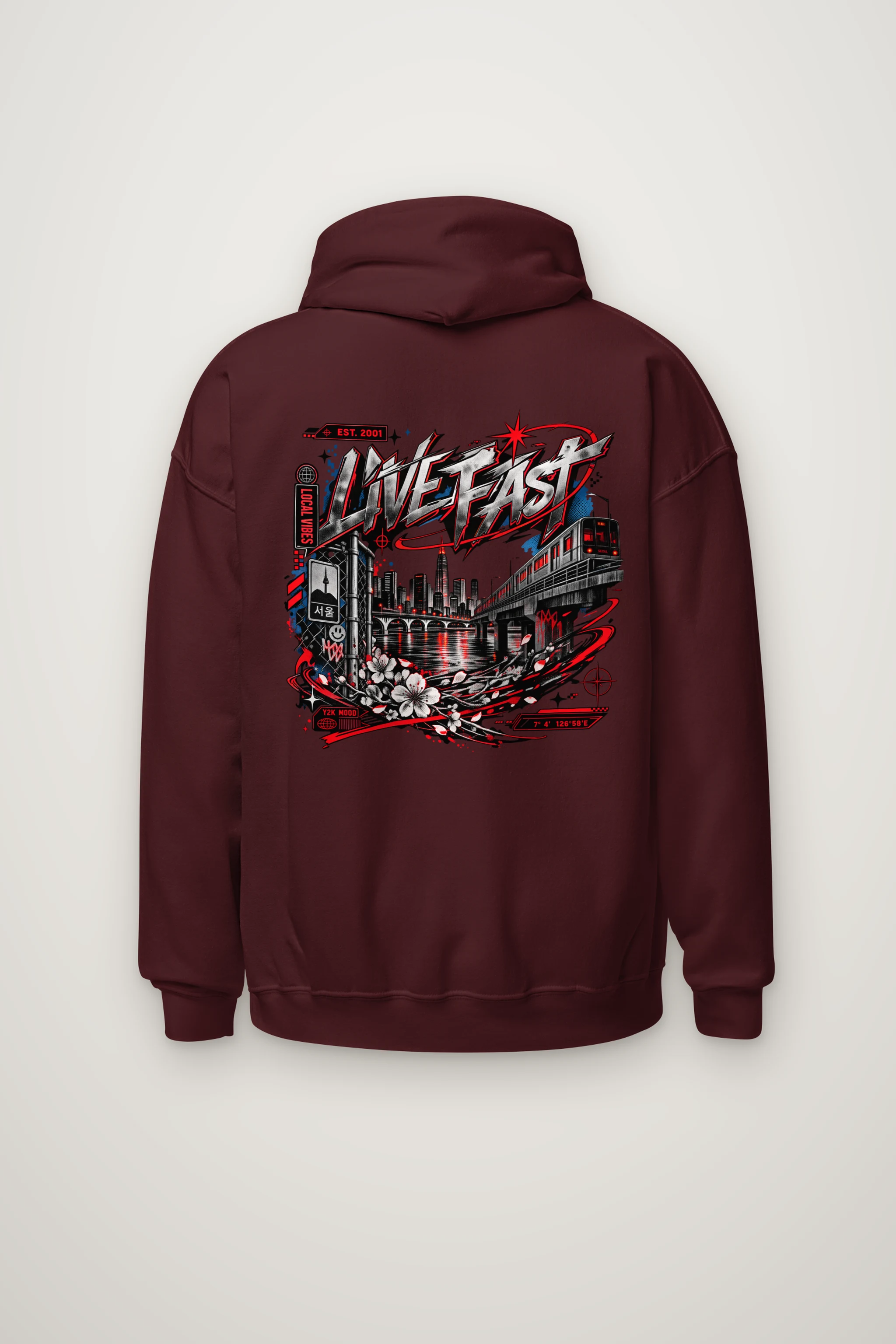 "Seoul Subway Scene" Heavy Blend Unisex Pullover Hoodie