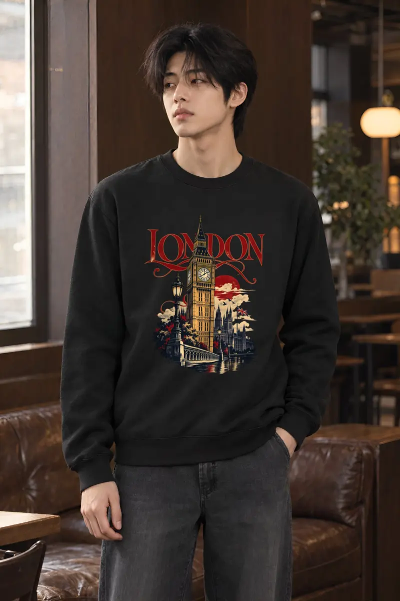 "London Clocktower" Heavy Blend Unisex Crewneck Sweatshirt