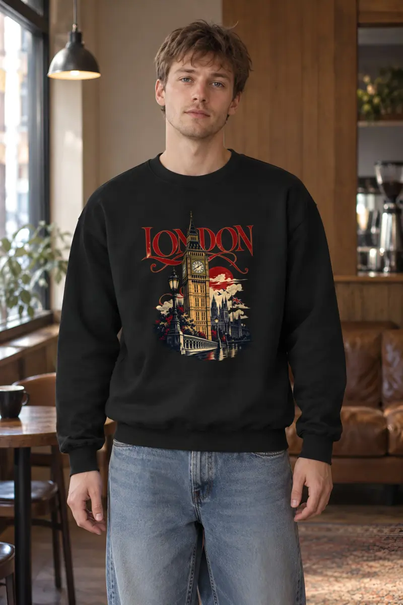 "London Clocktower" Heavy Blend Unisex Crewneck Sweatshirt