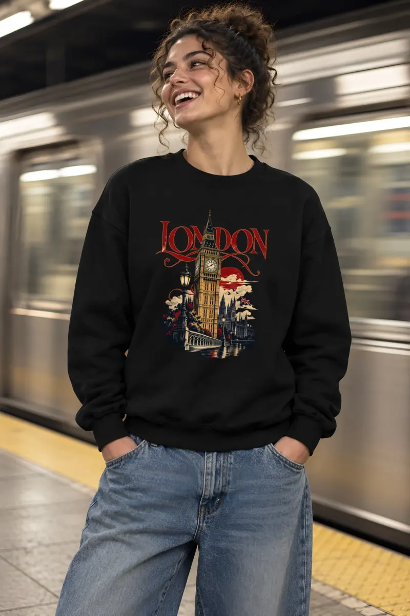 "London Clocktower" Heavy Blend Unisex Crewneck Sweatshirt