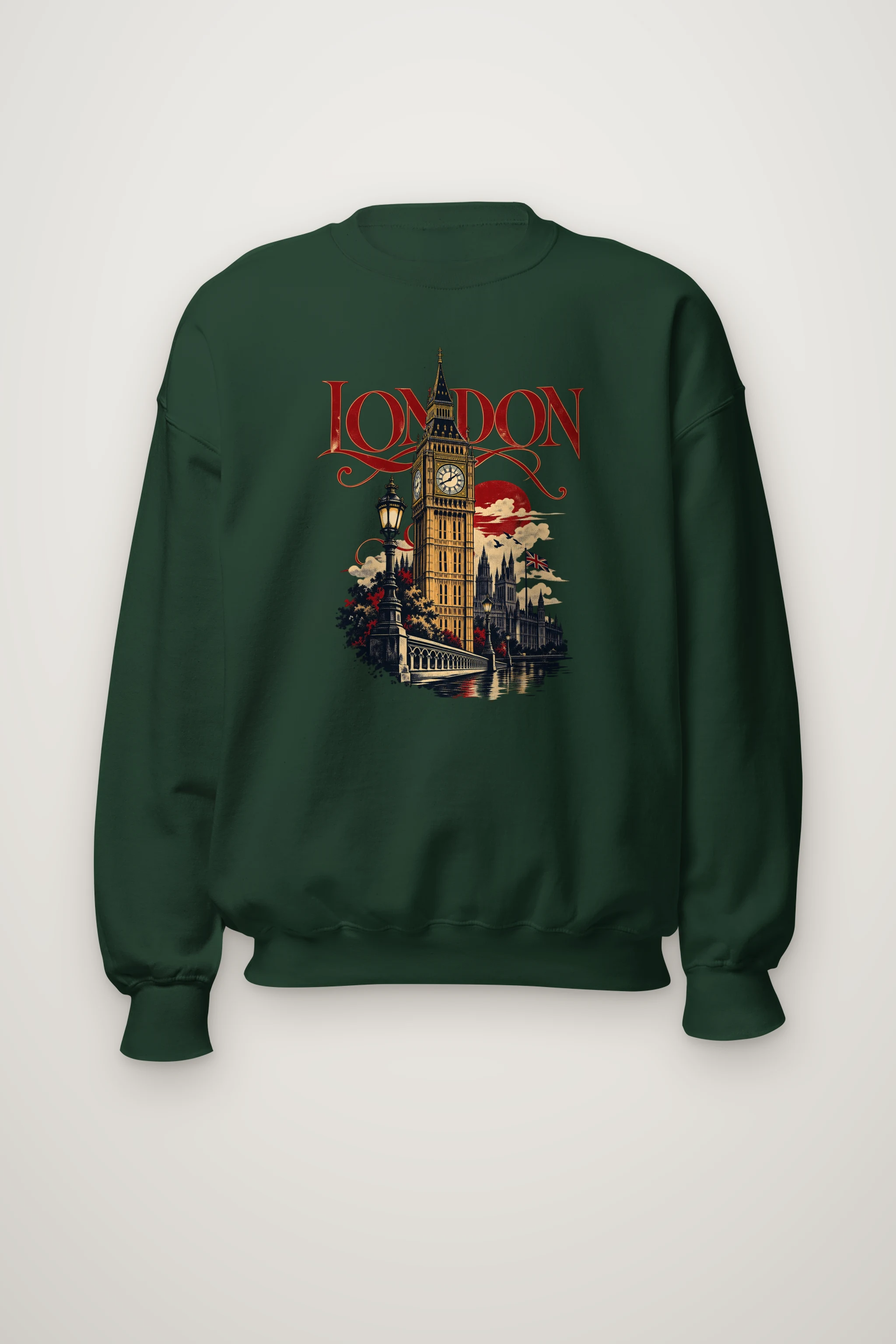 "London Clocktower" Heavy Blend Unisex Crewneck Sweatshirt