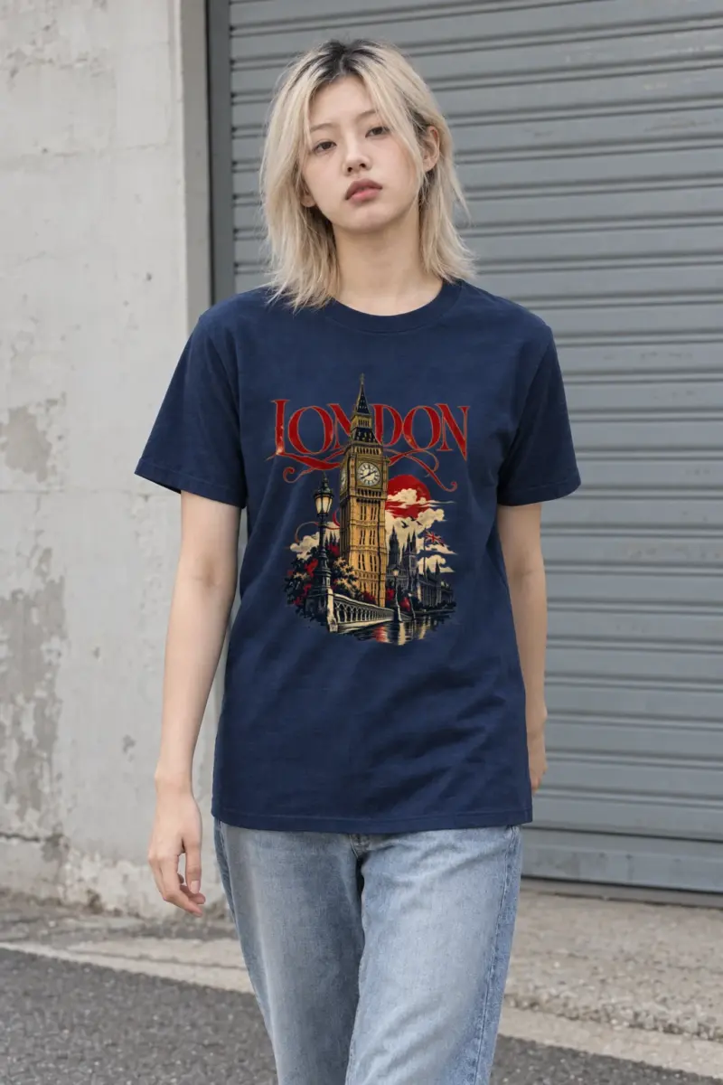 "London Clocktower" Heavyweight Unisex Crewneck T-shirt | Gildan 5000