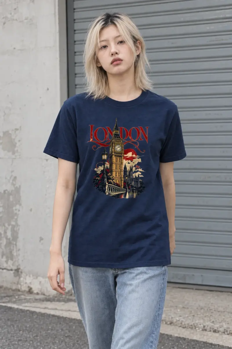 "London Clocktower" Heavyweight Unisex Crewneck T-shirt