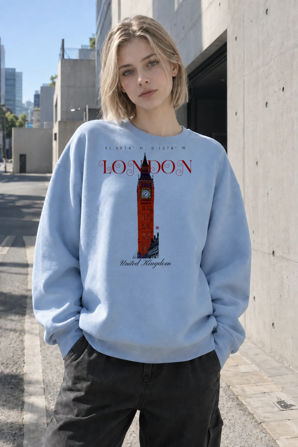 "London Coordinates" Heavy Blend Unisex Crewneck Sweatshirt | Gildan 18000