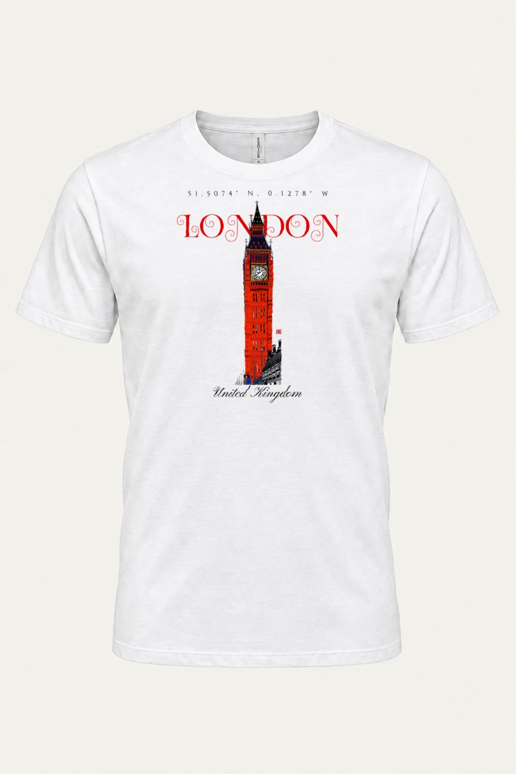 "London Coordinates" Heavyweight Unisex Crewneck T-shirt | Gildan 5000
