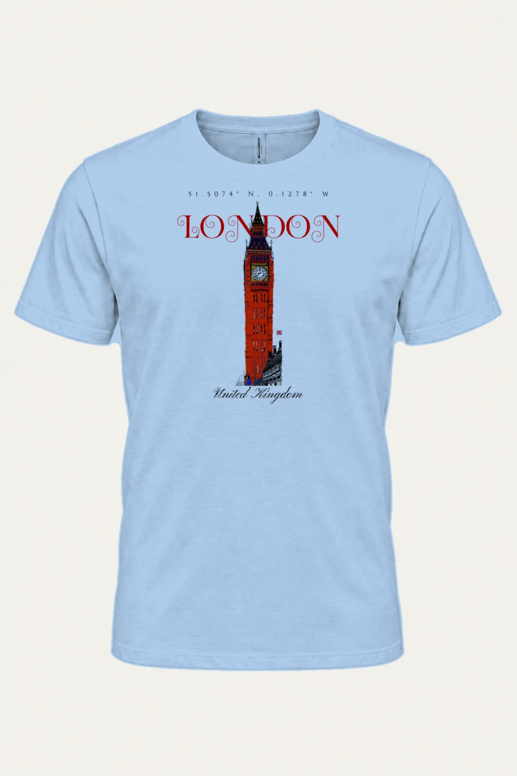"London Coordinates" Heavyweight Unisex Crewneck T-shirt | Gildan 5000
