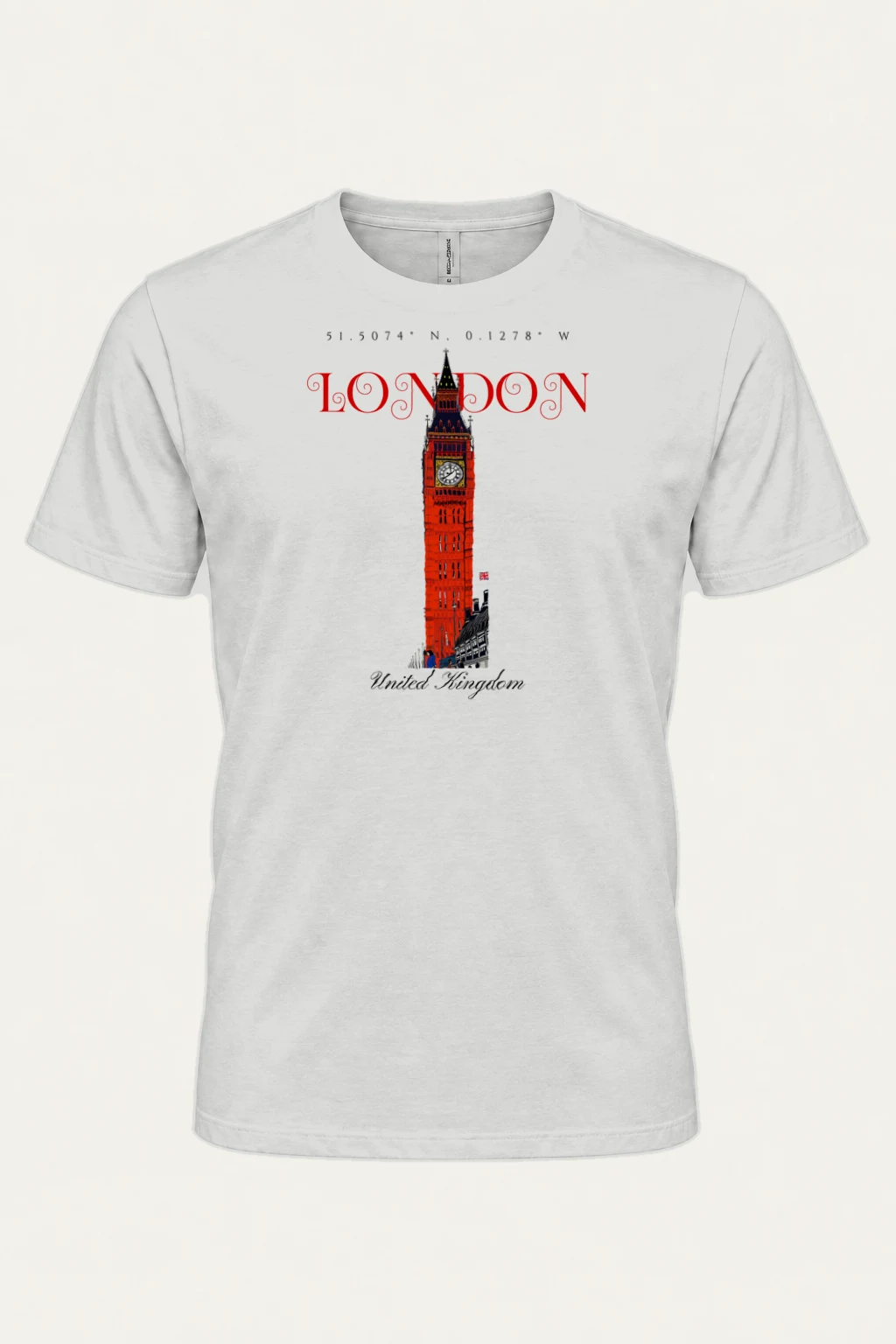 "London Coordinates" Heavyweight Unisex Crewneck T-shirt | Gildan 5000