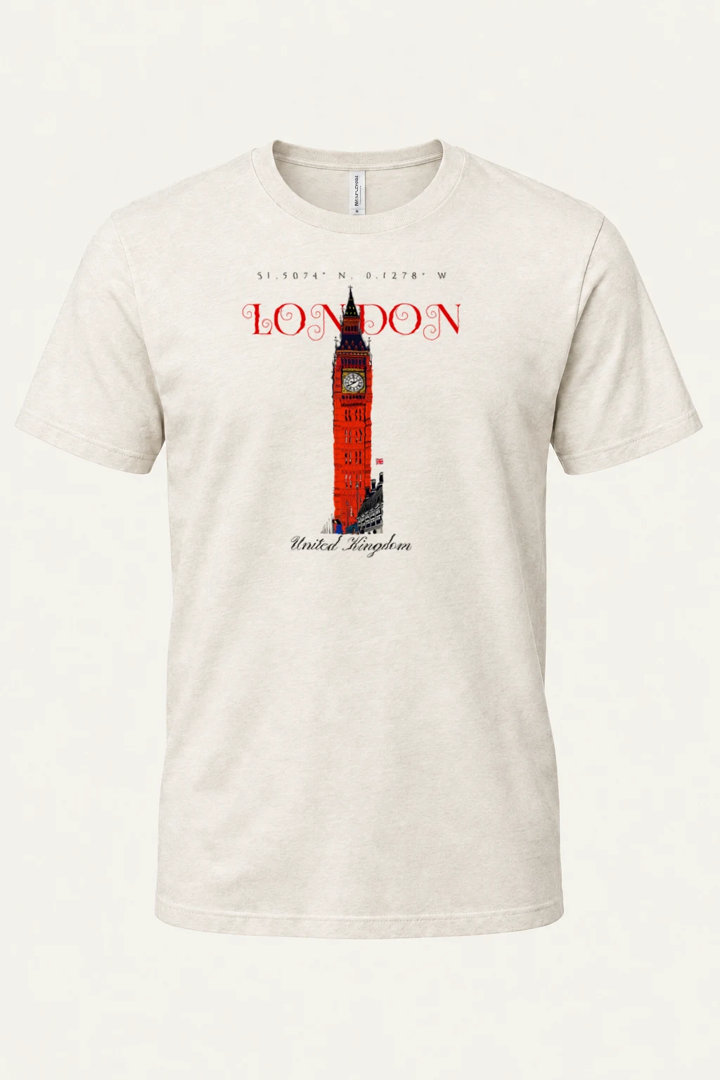 "London Coordinates" Heavyweight Unisex Crewneck T-shirt | Gildan 5000