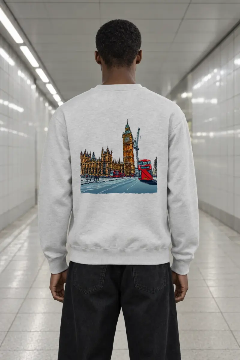 "London No. 18" Heavy Blend Unisex Crewneck Sweatshirt | Gildan 18000