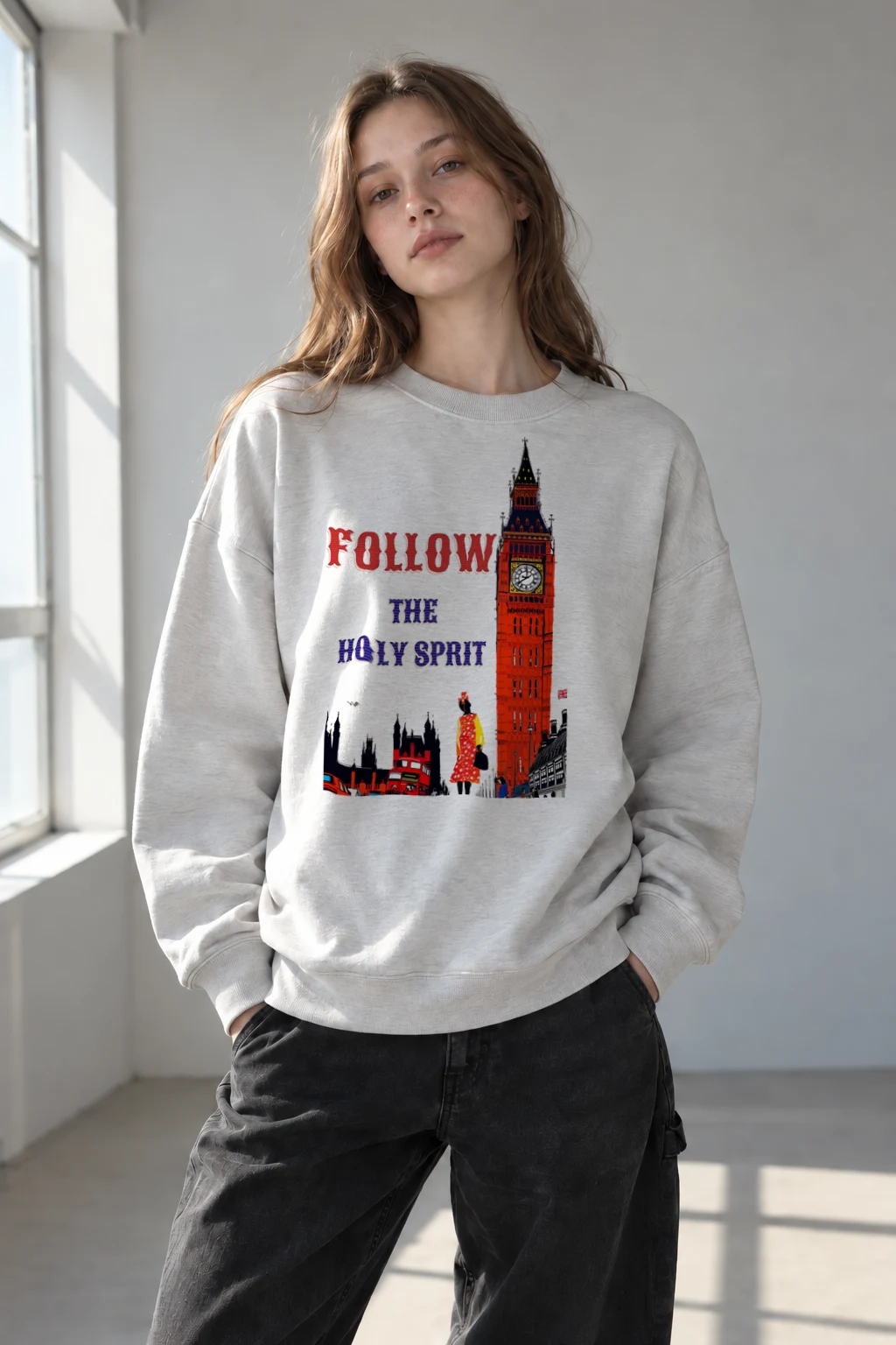 "London Pop Art" Heavy Blend Unisex Crewneck Sweatshirt | Gildan 18000