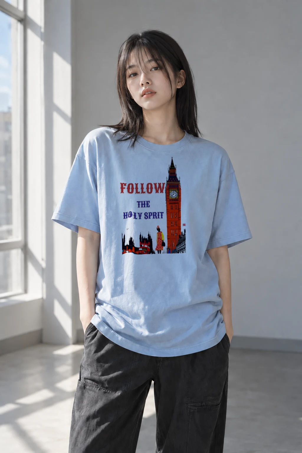 "London Pop Art" Heavyweight Unisex Crewneck T-shirt | Gildan 5000