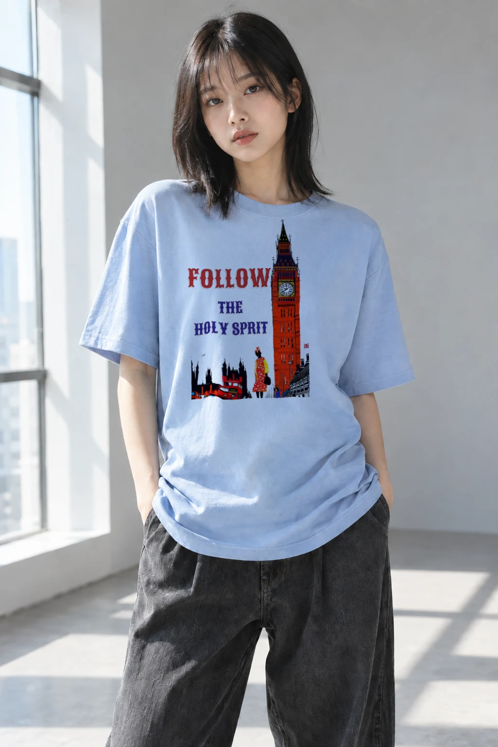 "London Pop Art" Heavyweight Unisex Crewneck T-shirt | Gildan 5000