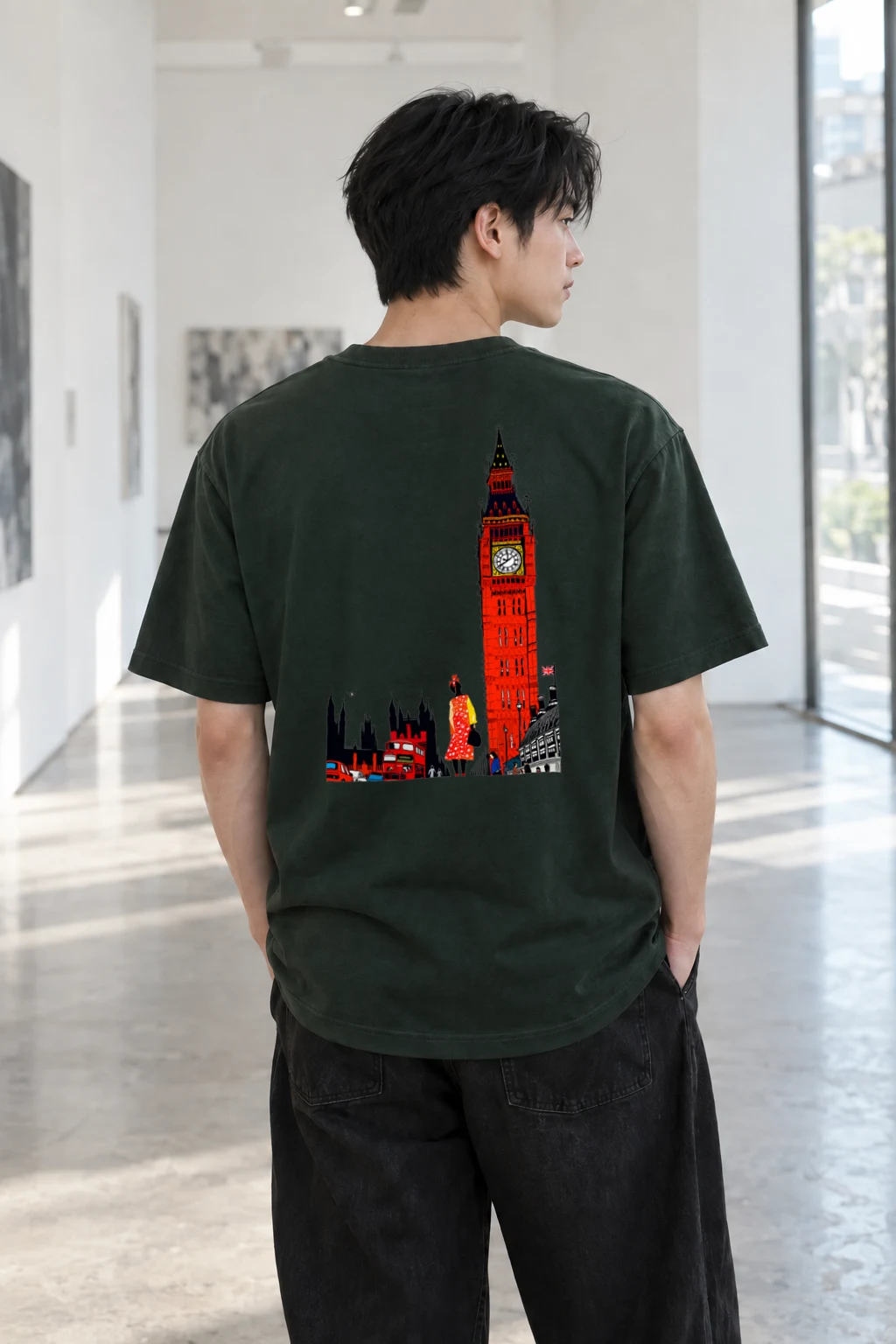 "London Retro Icons" Heavyweight Unisex Crewneck T-shirt | Gildan 5000