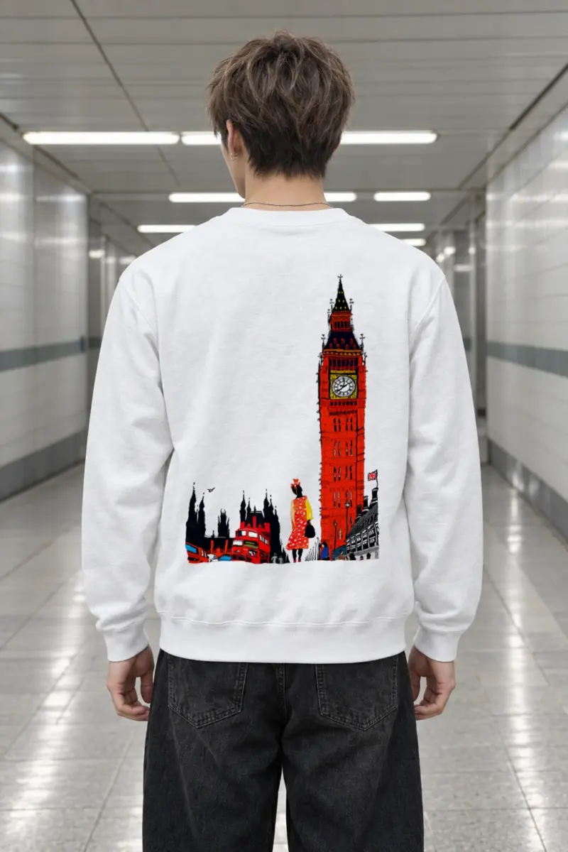 "London Transit Retro" Heavy Blend Unisex Crewneck Sweatshirt
