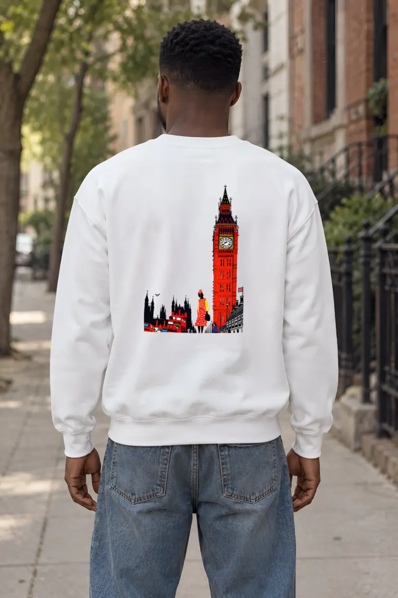 "London Transit Retro" Heavy Blend Unisex Crewneck Sweatshirt