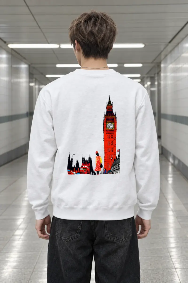 "London Transit Retro" Heavy Blend Unisex Crewneck Sweatshirt