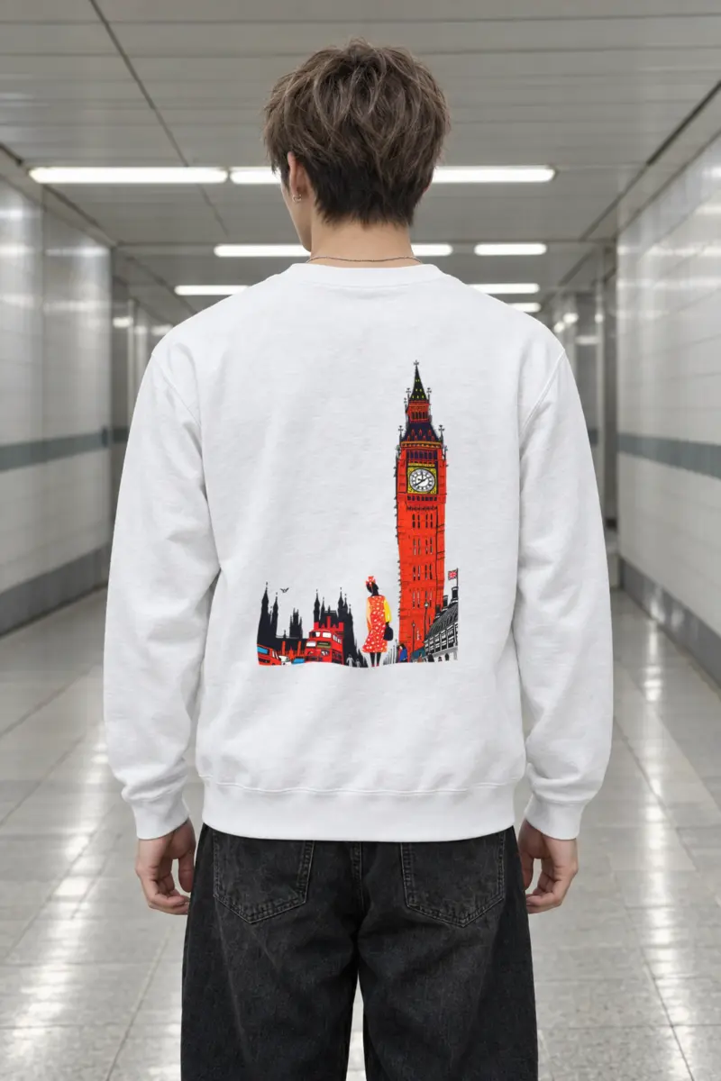 "London Transit Retro" Heavy Blend Unisex Crewneck Sweatshirt