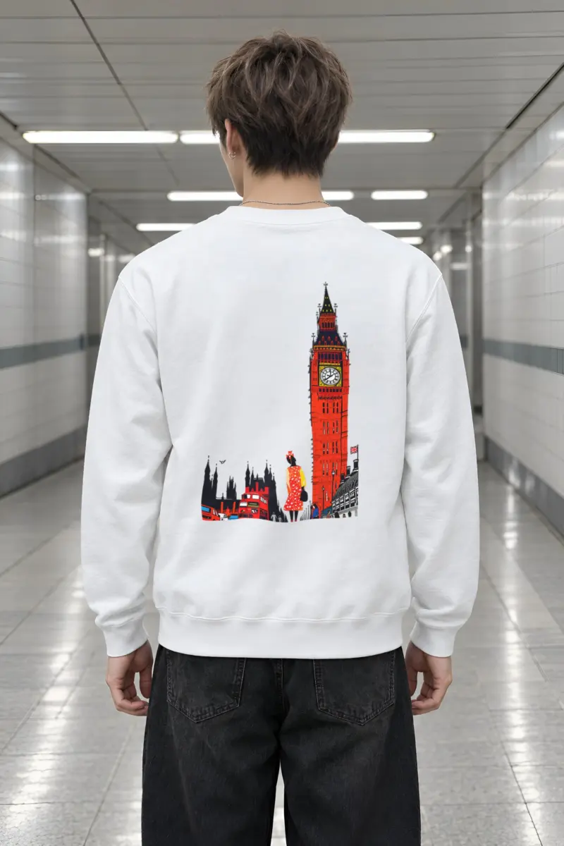"London Transit Retro" Heavy Blend Unisex Crewneck Sweatshirt