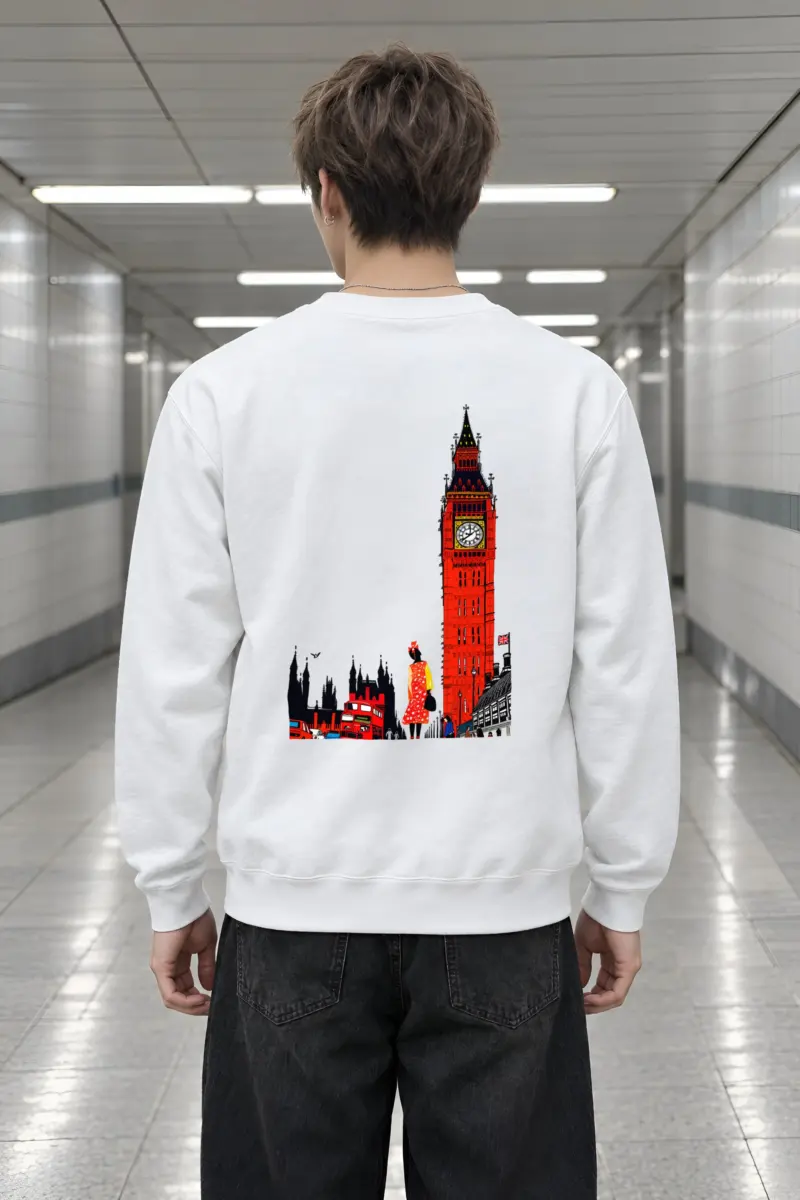 "London Transit Retro" Heavy Blend Unisex Crewneck Sweatshirt