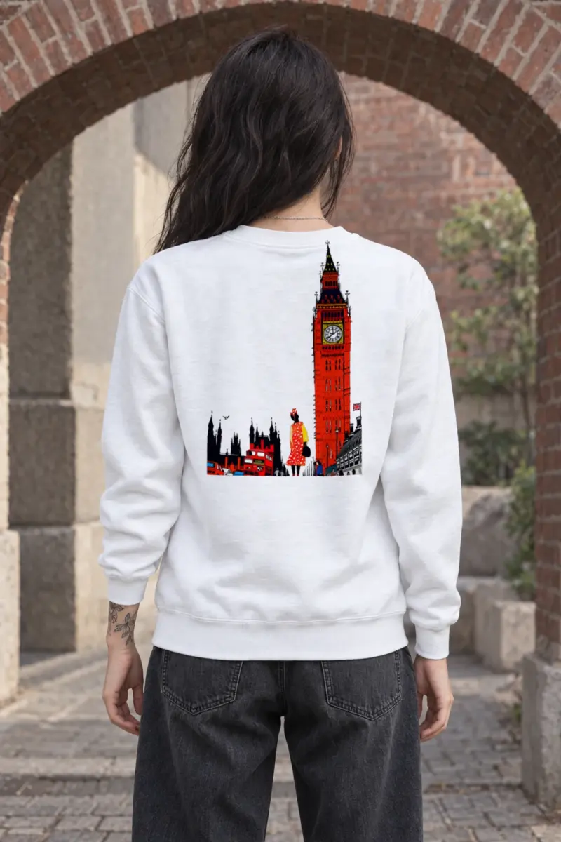 "London Transit Retro" Heavy Blend Unisex Crewneck Sweatshirt