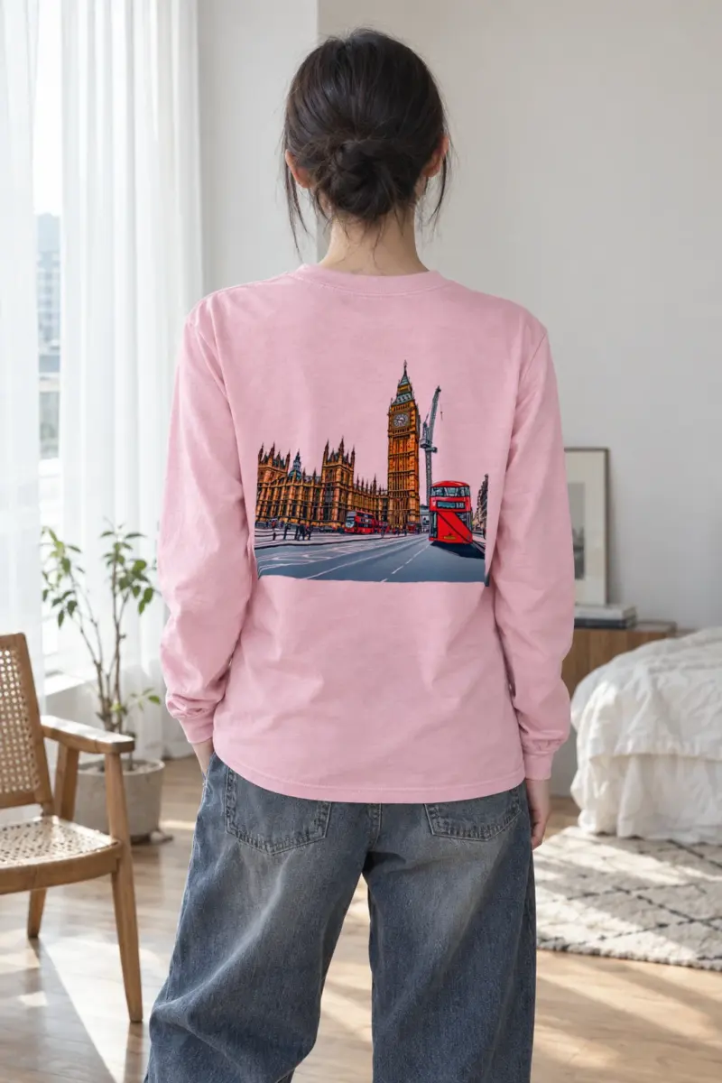 "London Transit Sketch" Unisex Longsleeve T-shirt