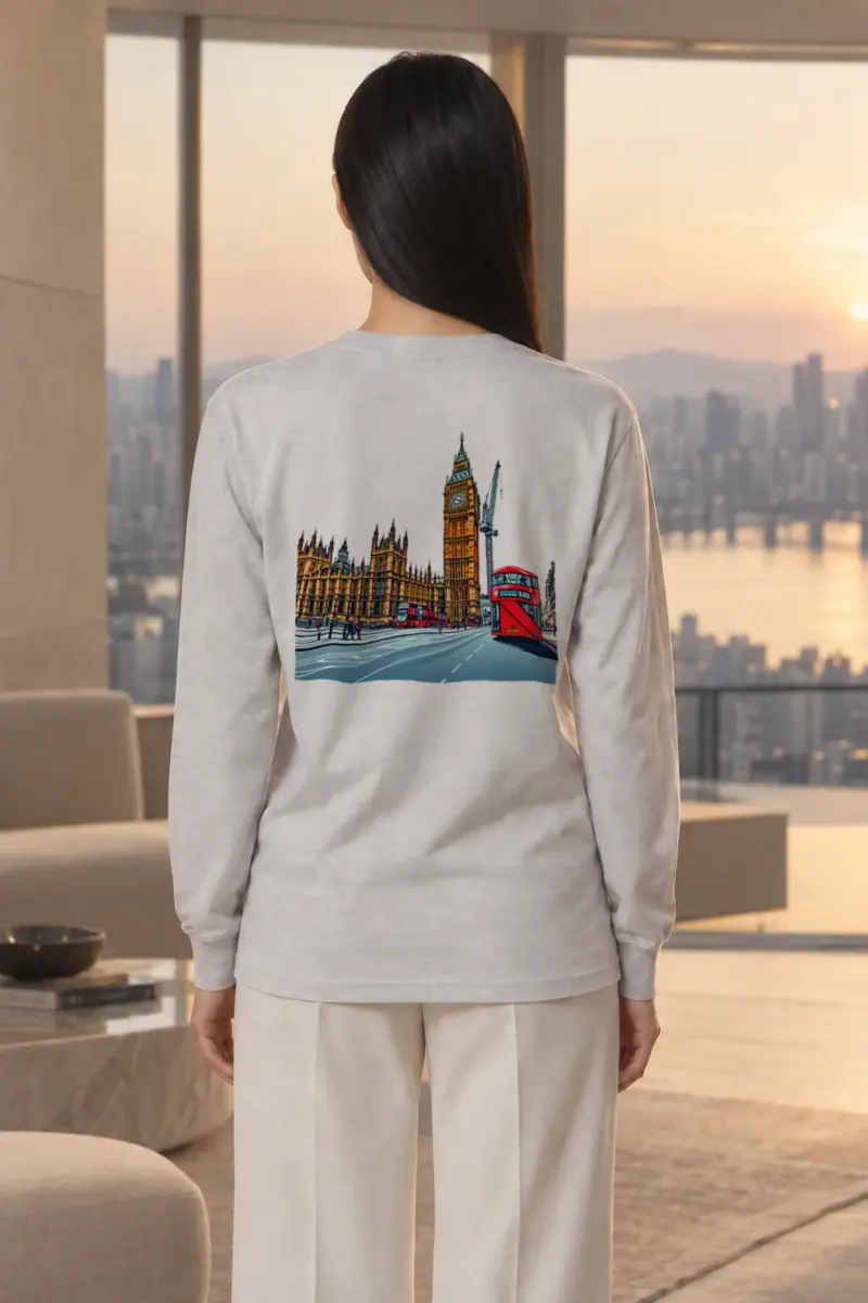 "London Transit Sketch" Unisex Longsleeve T-shirt | Gildan 2400