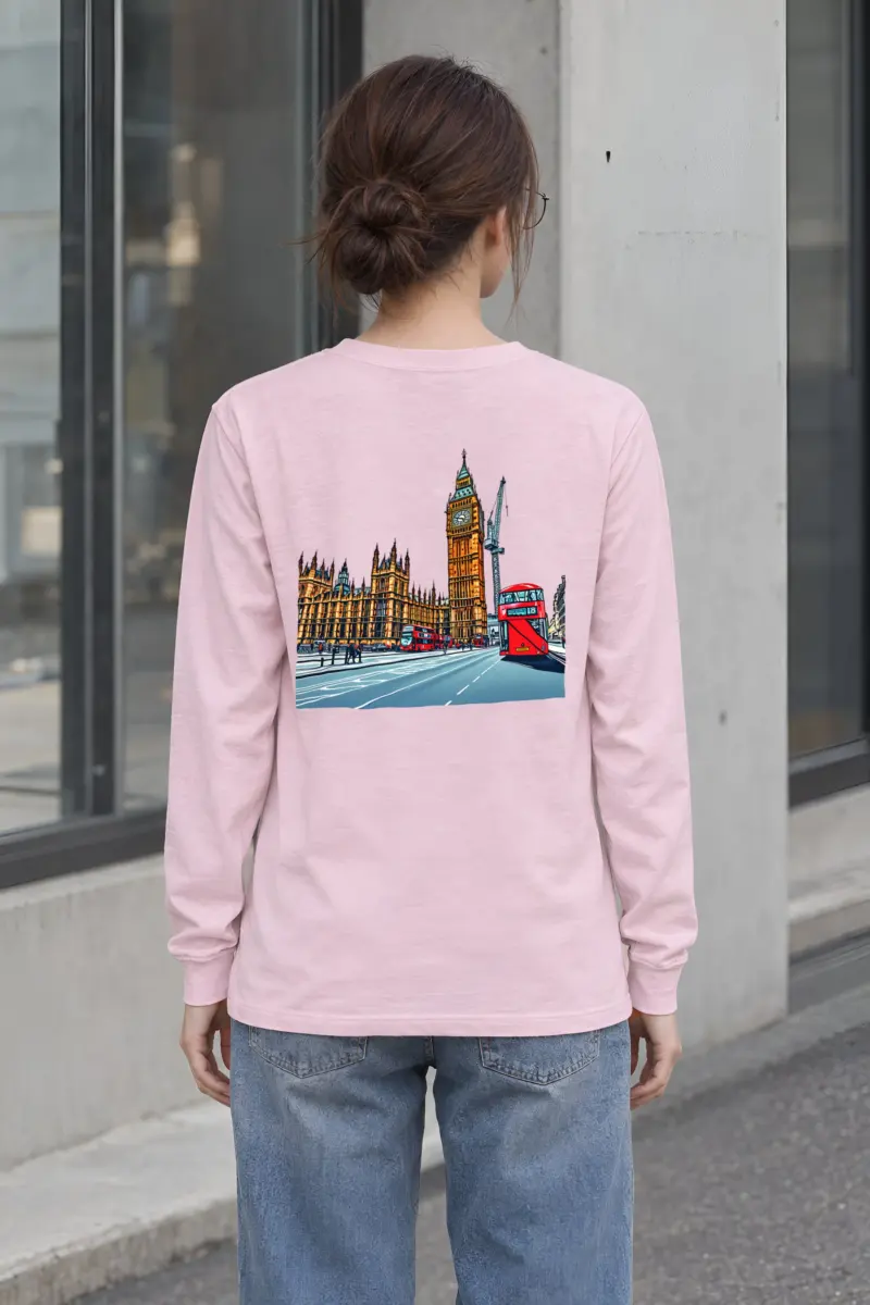 "London Transit Sketch" Unisex Longsleeve T-shirt