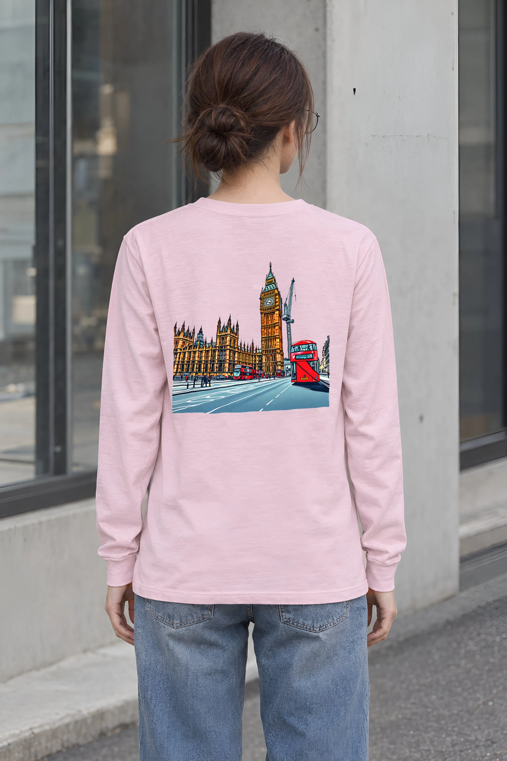 "London Transit Sketch" Unisex Longsleeve T-shirt