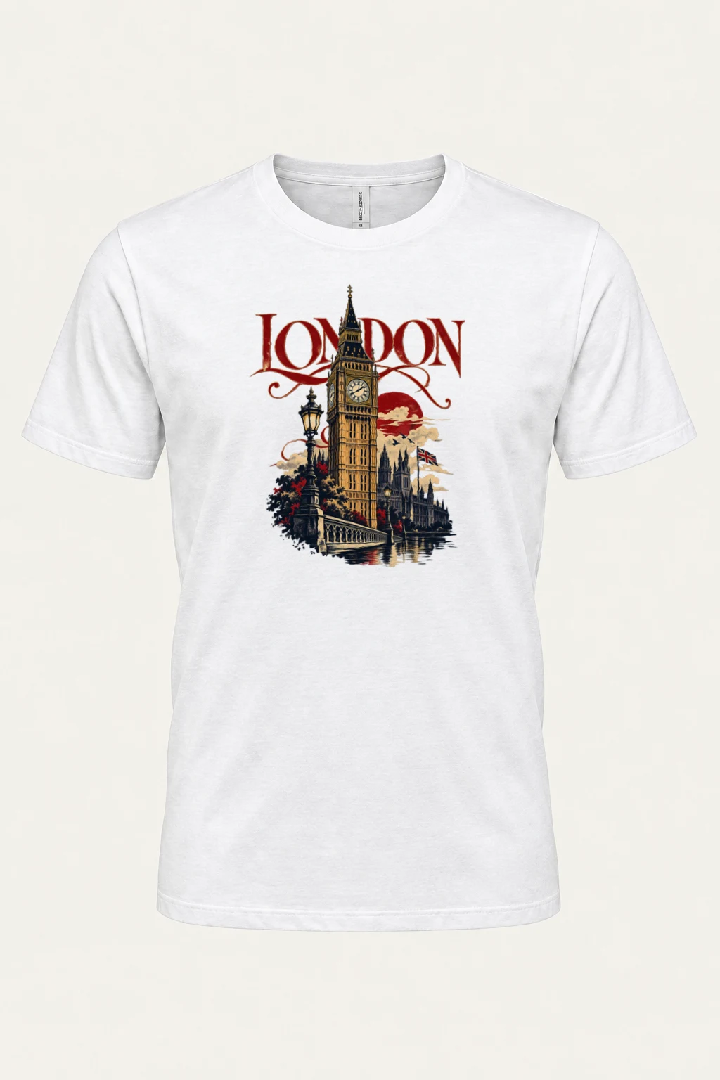 "London Westminster Poster" Heavyweight Unisex Crewneck T-shirt | Gildan 5000