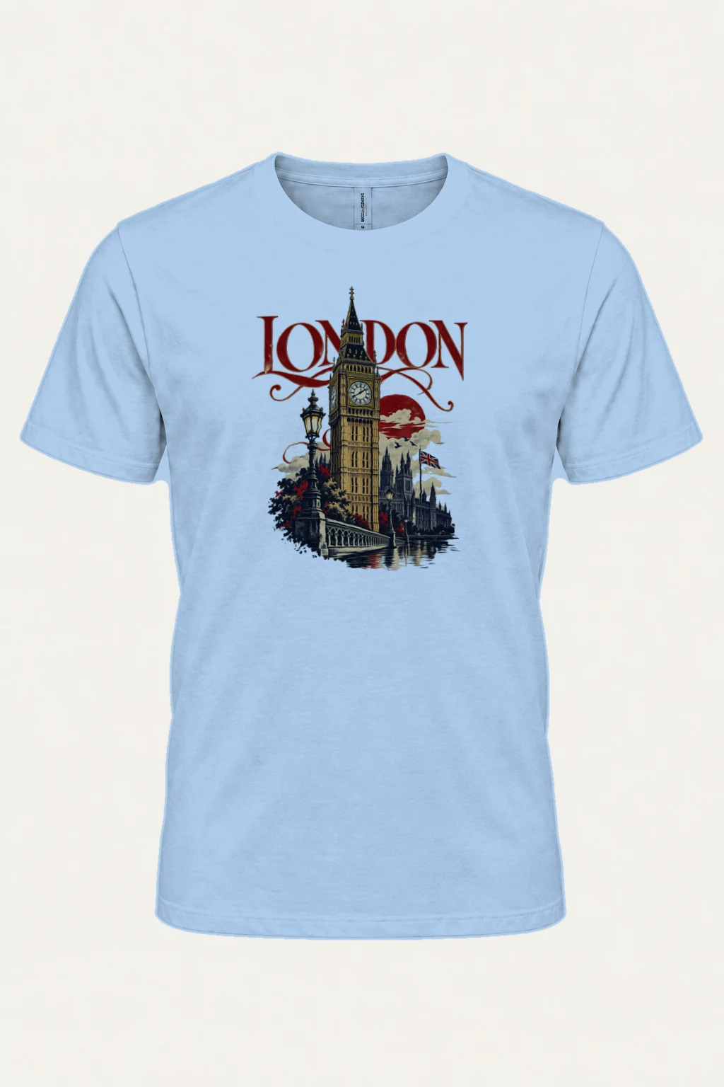"London Westminster Poster" Heavyweight Unisex Crewneck T-shirt | Gildan 5000