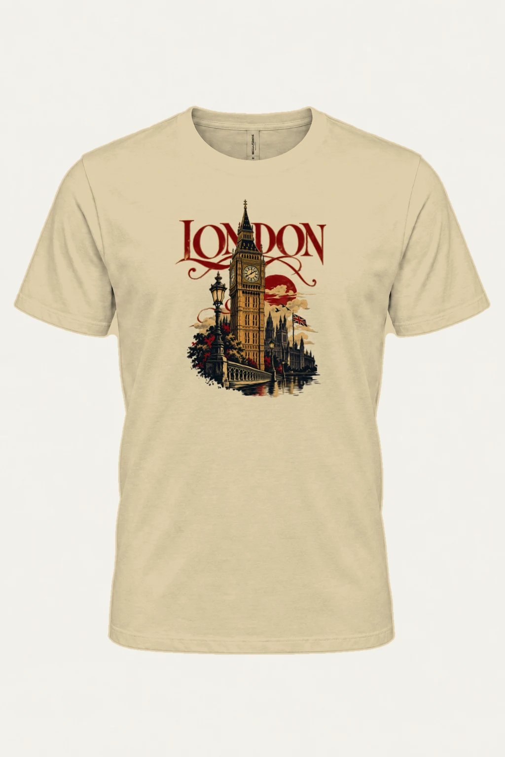 "London Westminster Poster" Heavyweight Unisex Crewneck T-shirt | Gildan 5000