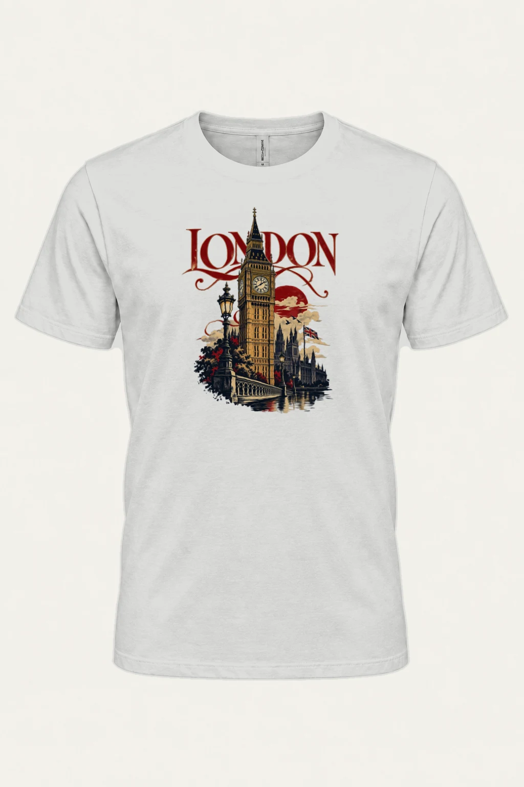 "London Westminster Poster" Heavyweight Unisex Crewneck T-shirt | Gildan 5000