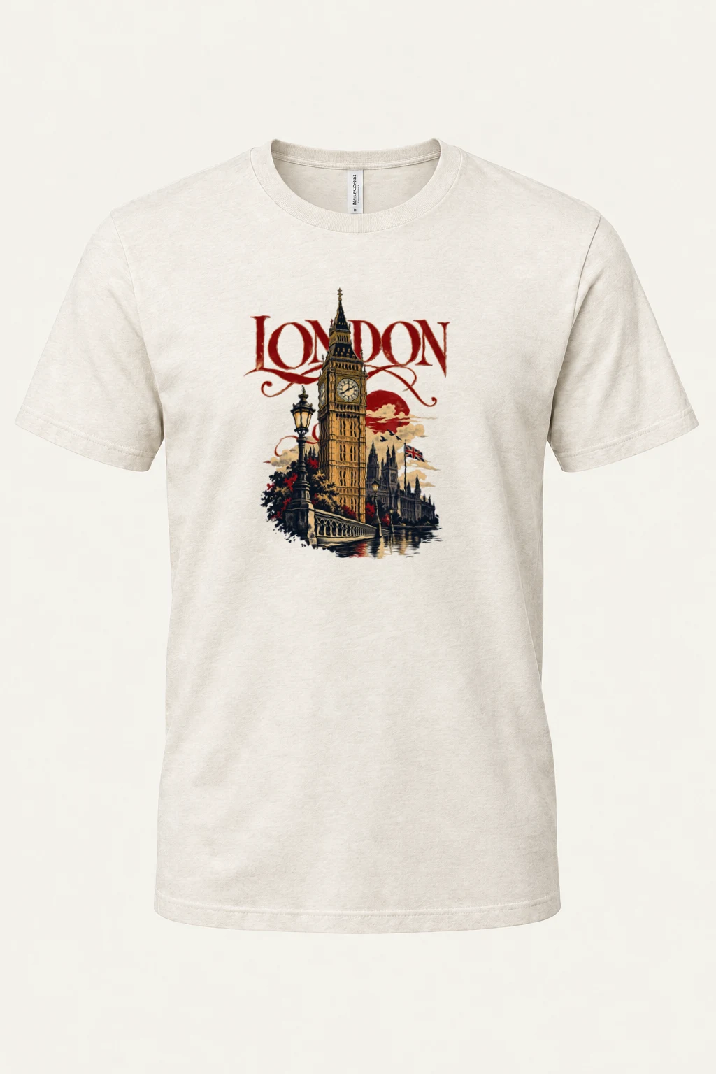 "London Westminster Poster" Heavyweight Unisex Crewneck T-shirt | Gildan 5000