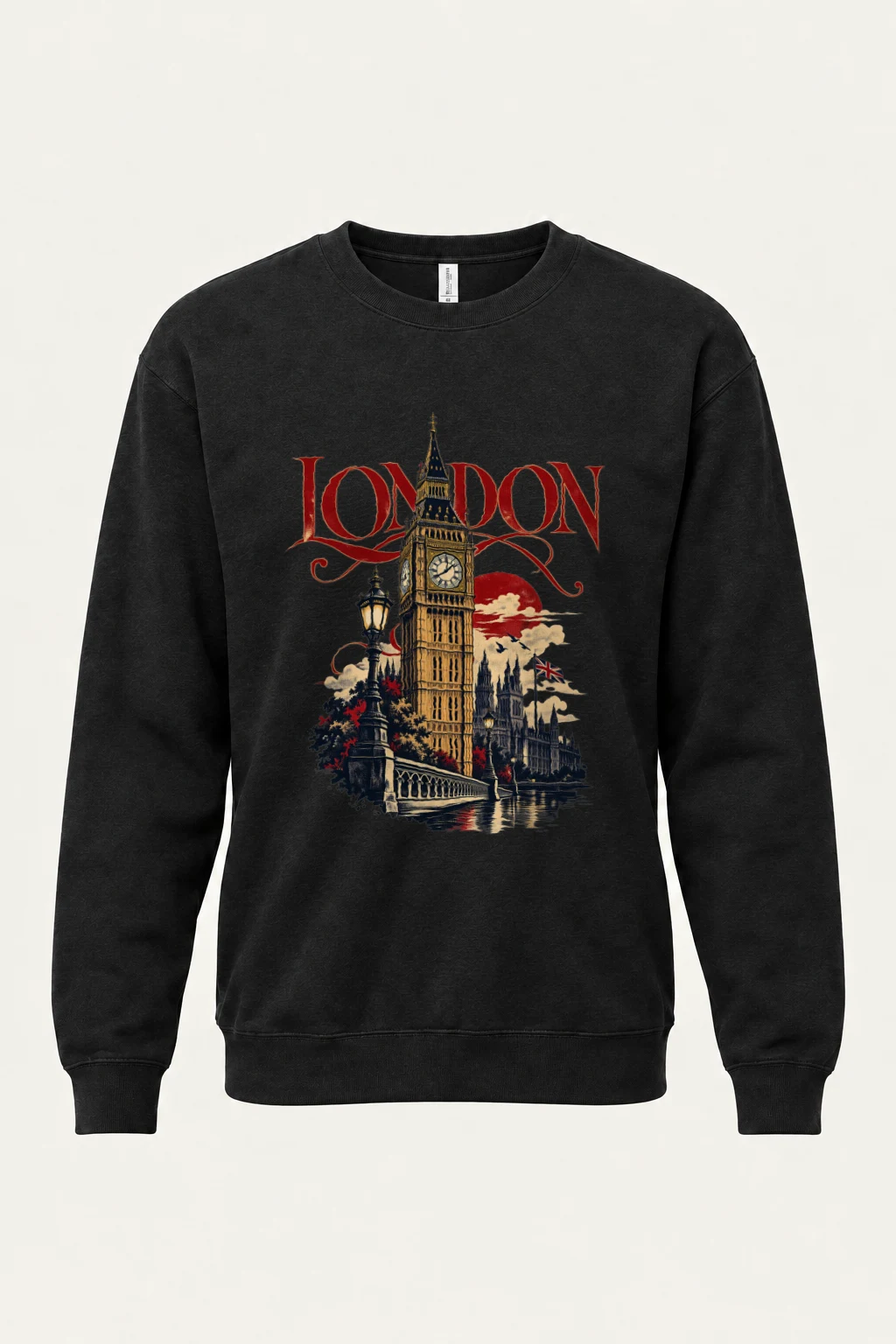 "London Westminster Travel Poster" Heavy Blend Unisex Crewneck Sweatshirt | Gildan 18000