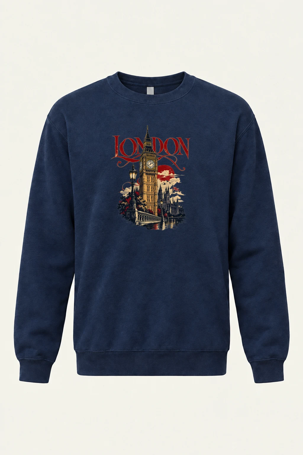 "London Westminster Travel Poster" Heavy Blend Unisex Crewneck Sweatshirt | Gildan 18000