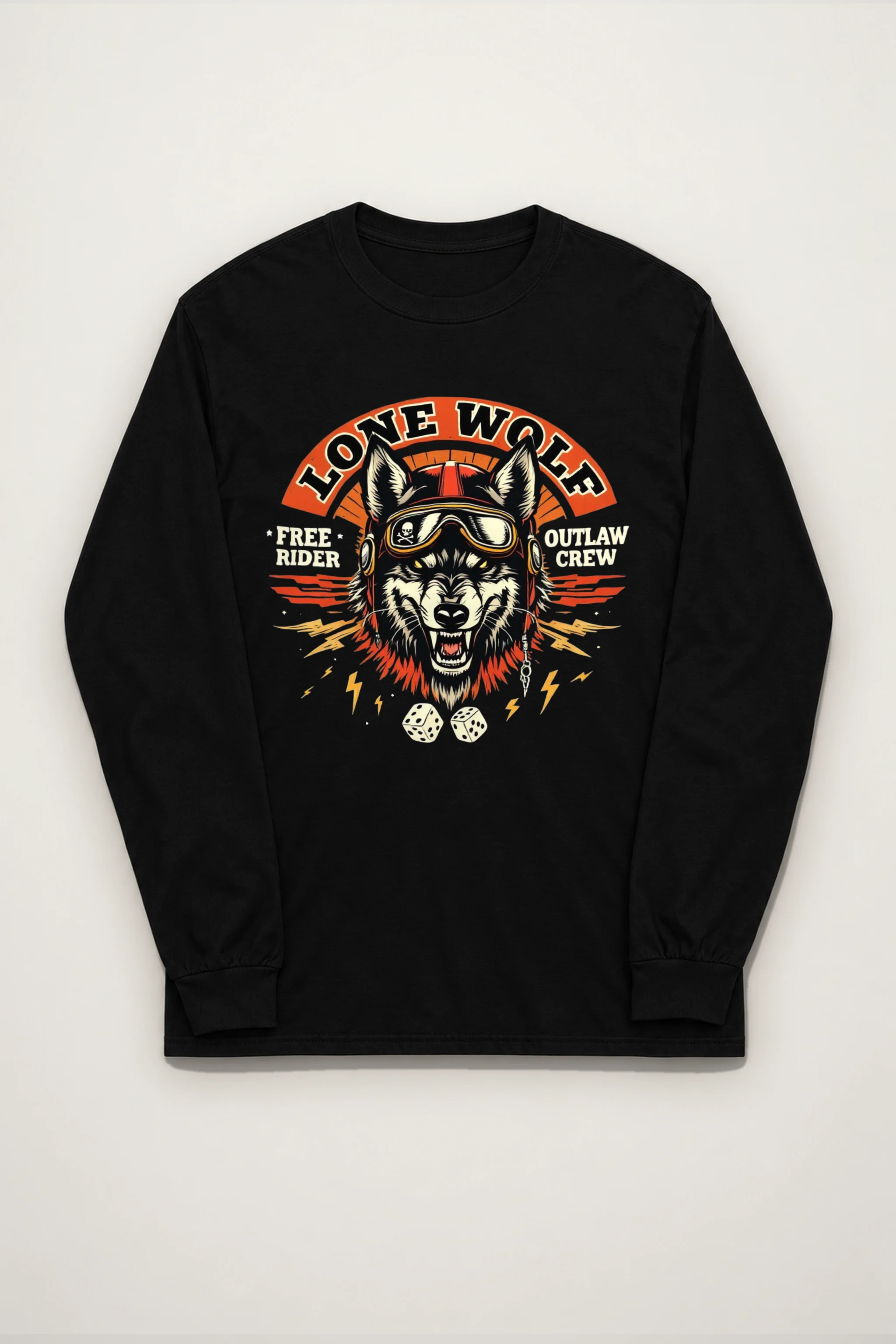 "Lone Wolf Free Rider" Unisex Longsleeve T-shirt