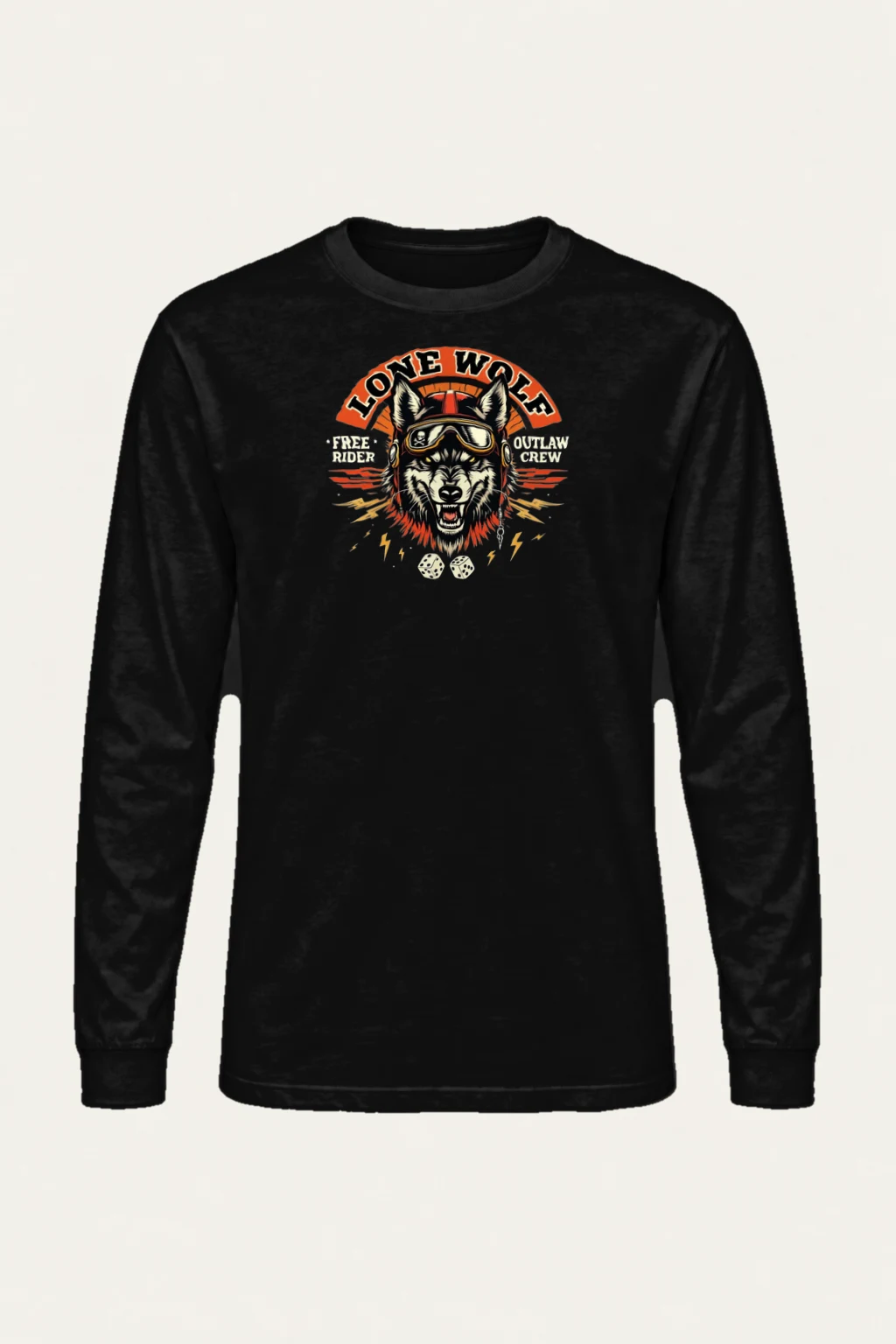 "Lone Wolf Free Rider" Unisex Longsleeve T-shirt | Gildan 2400