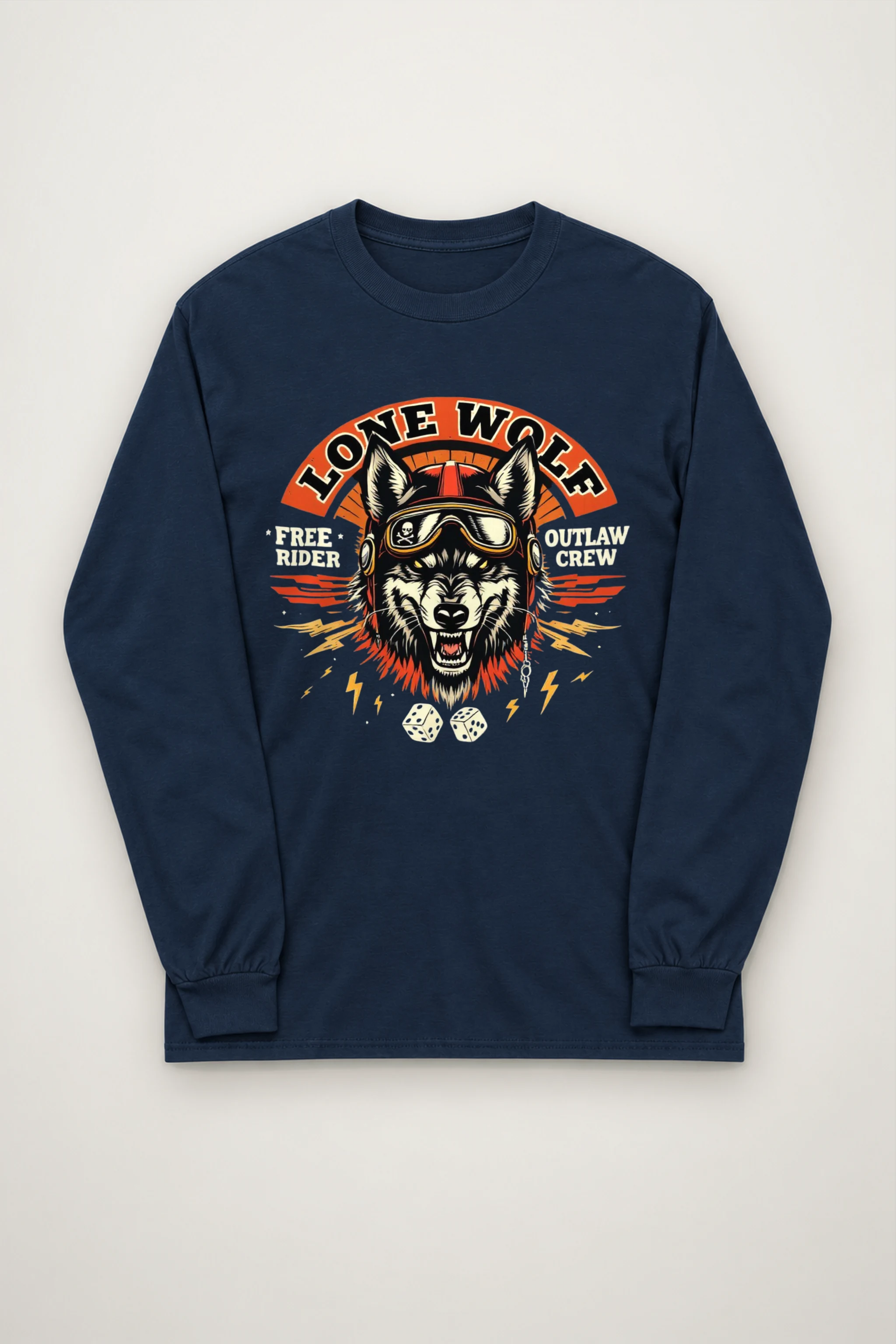 "Lone Wolf Free Rider" Unisex Longsleeve T-shirt
