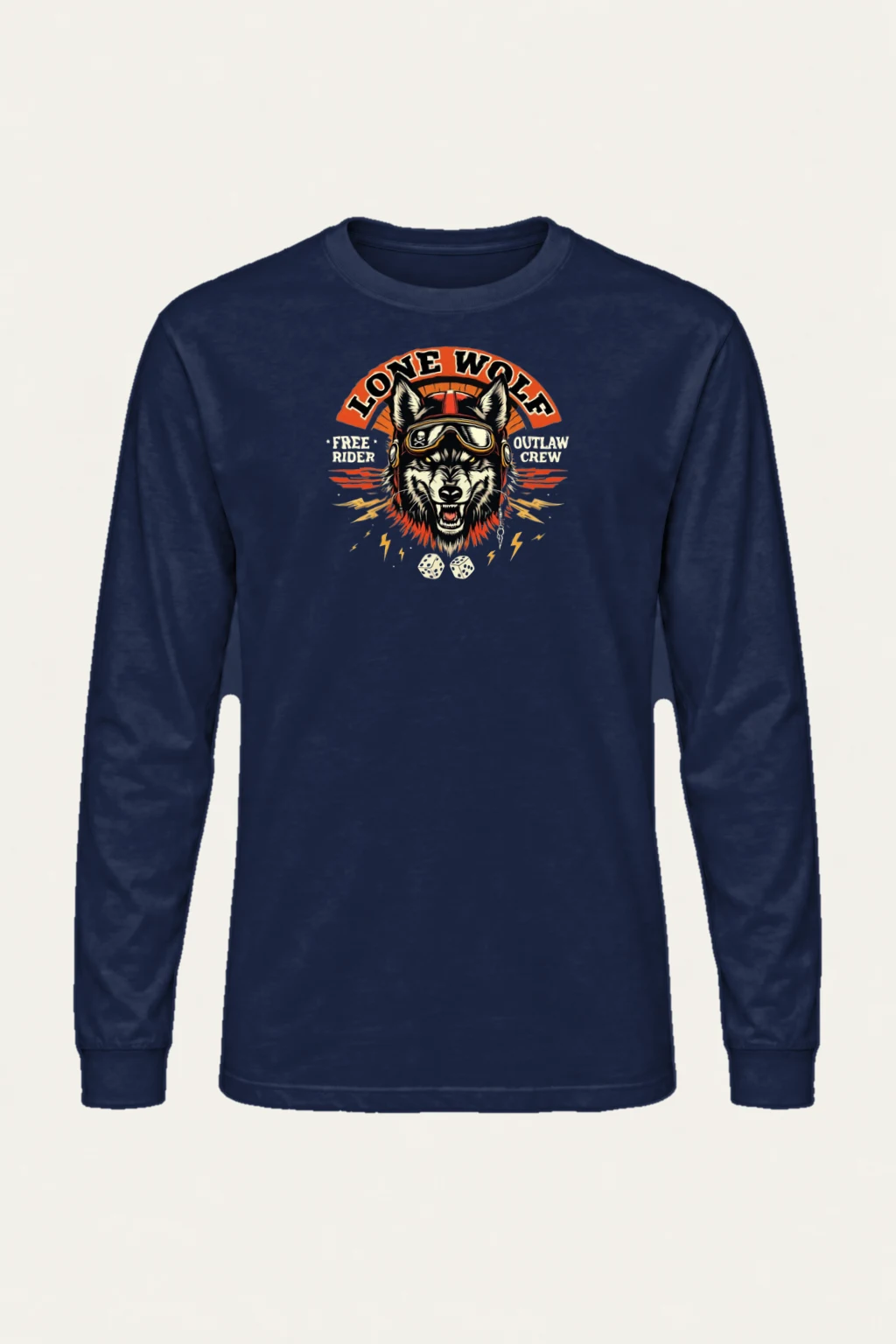 "Lone Wolf Free Rider" Unisex Longsleeve T-shirt | Gildan 2400