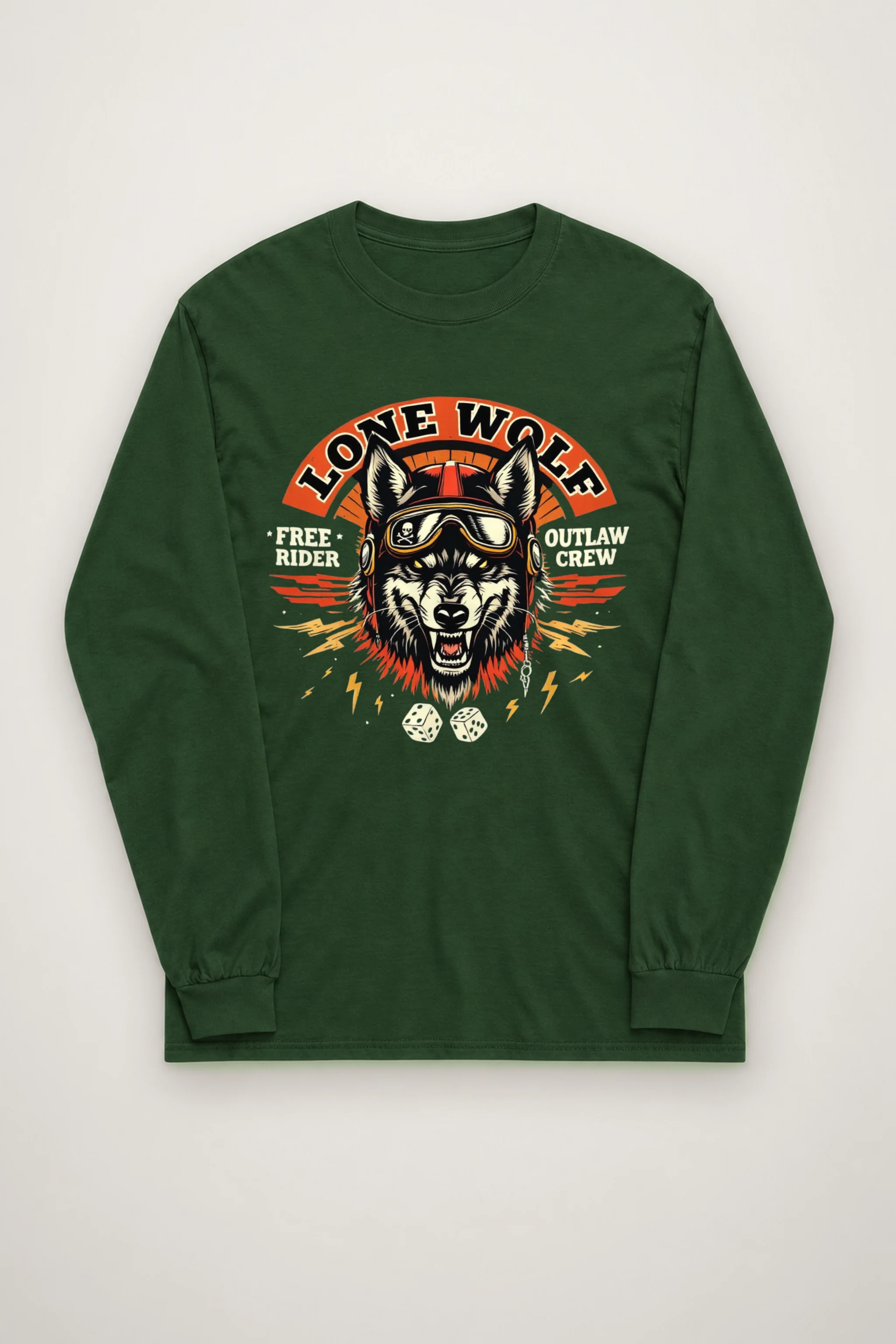 "Lone Wolf Free Rider" Unisex Longsleeve T-shirt