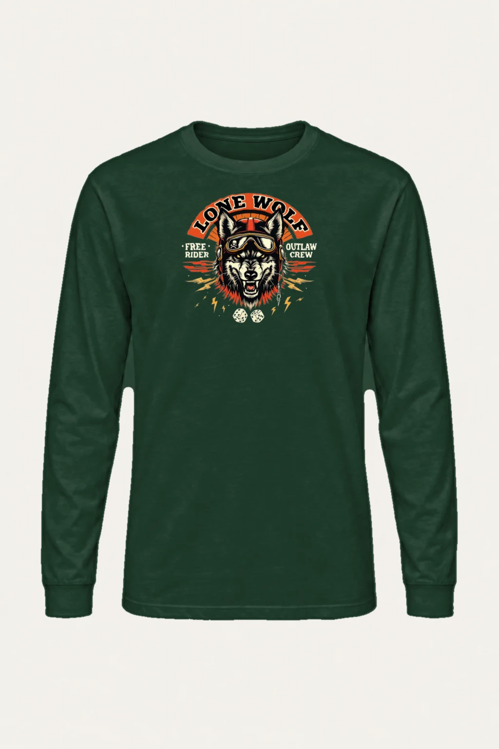 "Lone Wolf Free Rider" Unisex Longsleeve T-shirt | Gildan 2400
