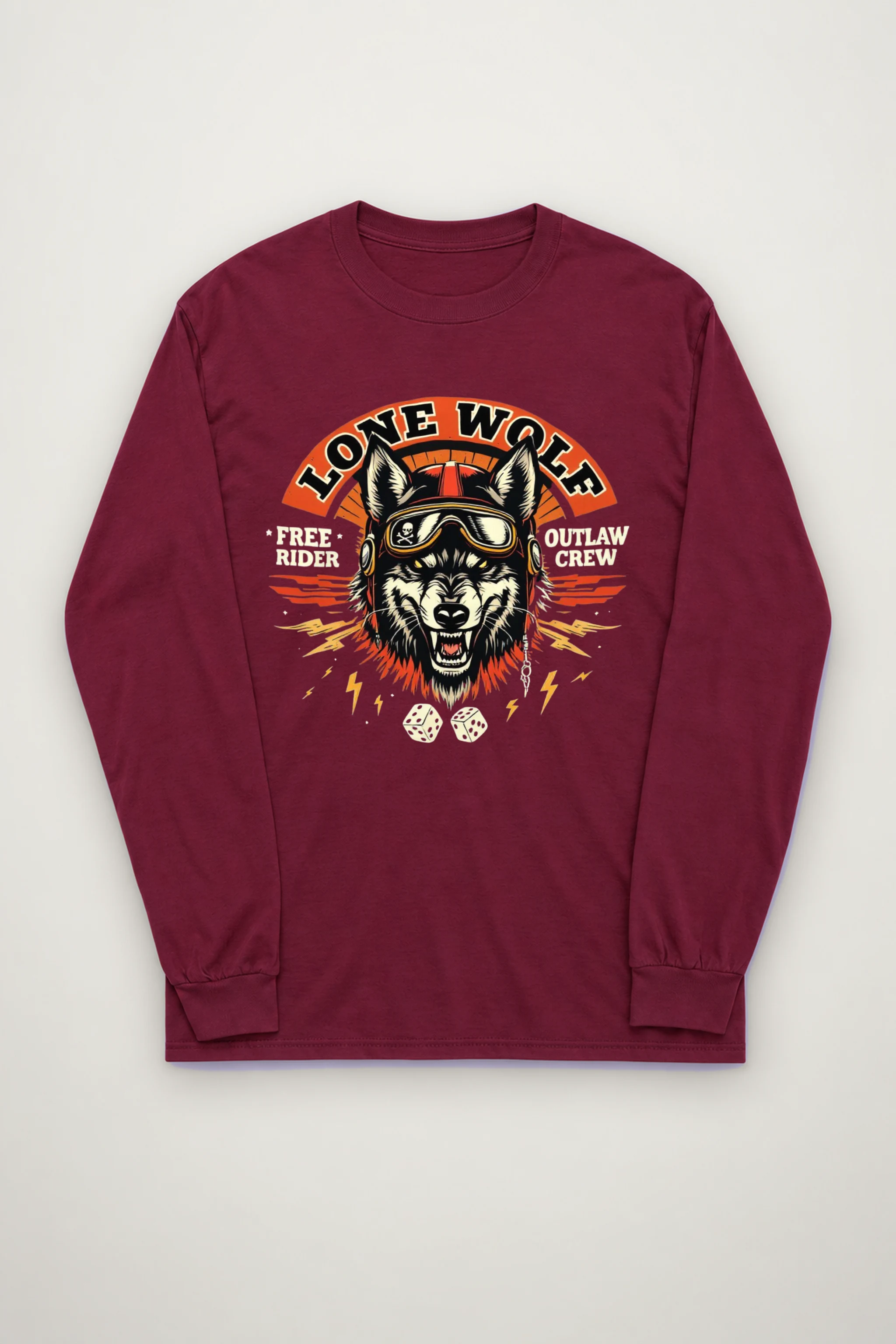 "Lone Wolf Free Rider" Unisex Longsleeve T-shirt