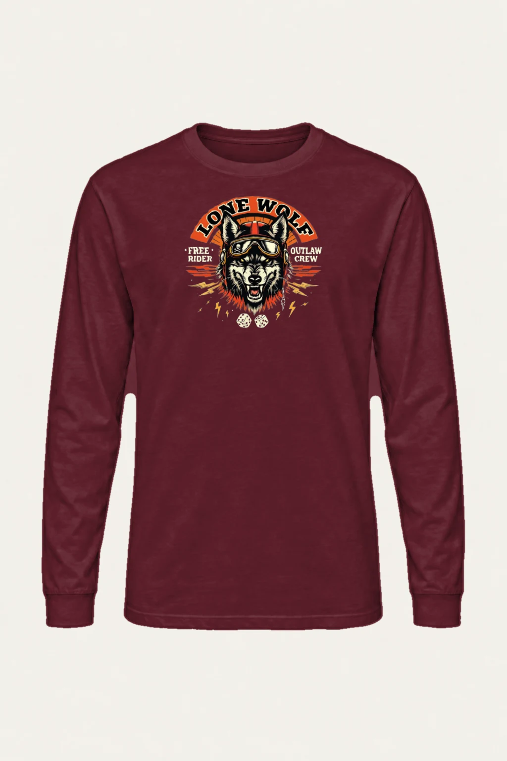 "Lone Wolf Free Rider" Unisex Longsleeve T-shirt | Gildan 2400