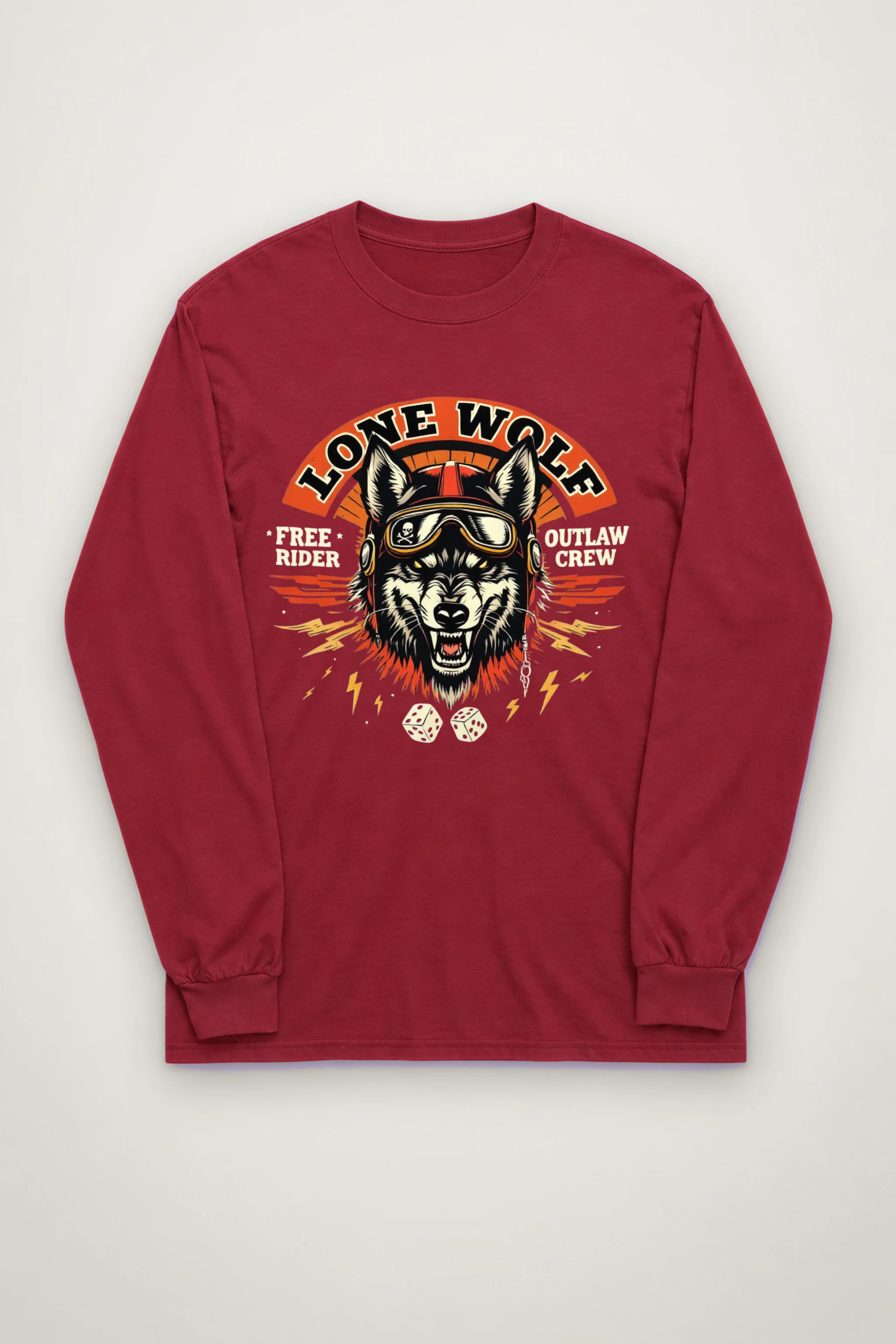 "Lone Wolf Free Rider" Unisex Longsleeve T-shirt