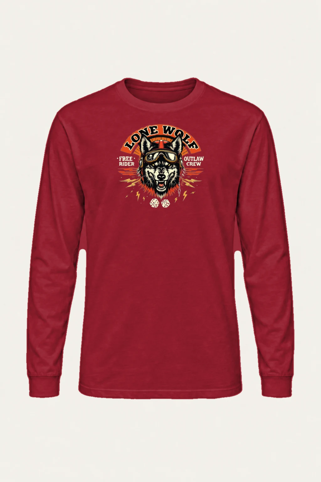 "Lone Wolf Free Rider" Unisex Longsleeve T-shirt | Gildan 2400