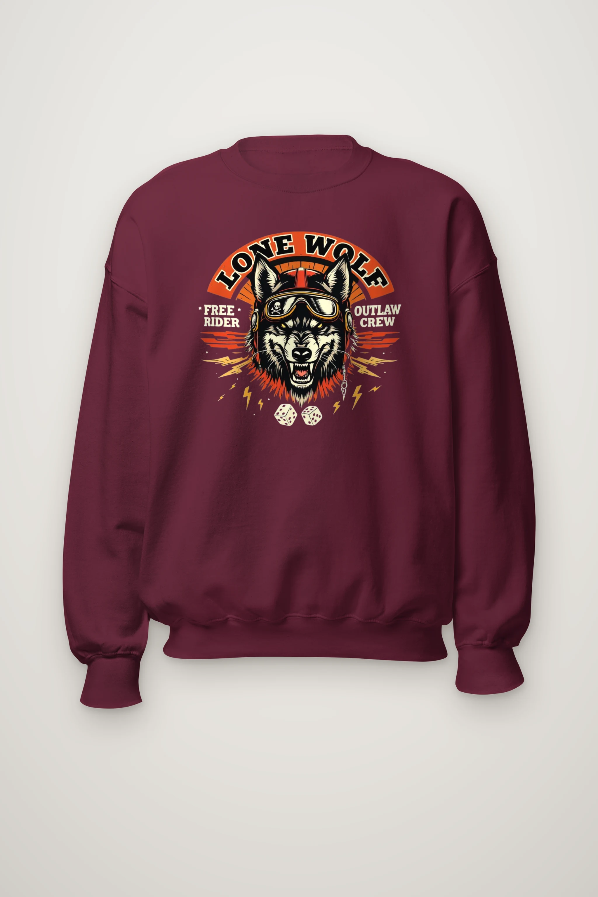 "Lone Wolf Rider" Heavy Blend Unisex Crewneck Sweatshirt